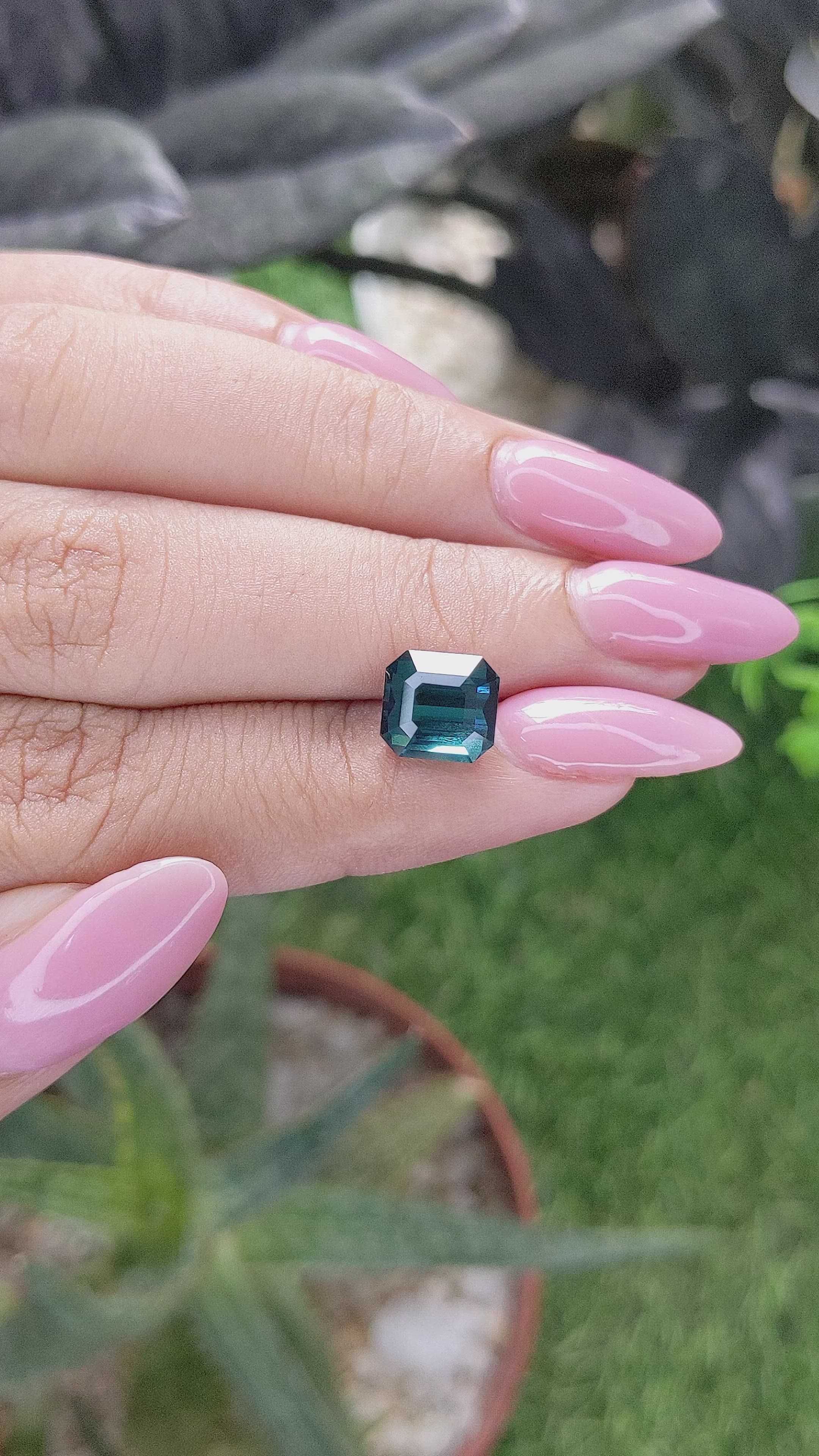 2.76 Ct. Greenish Blue Tourmaline from Madagascar Size Video