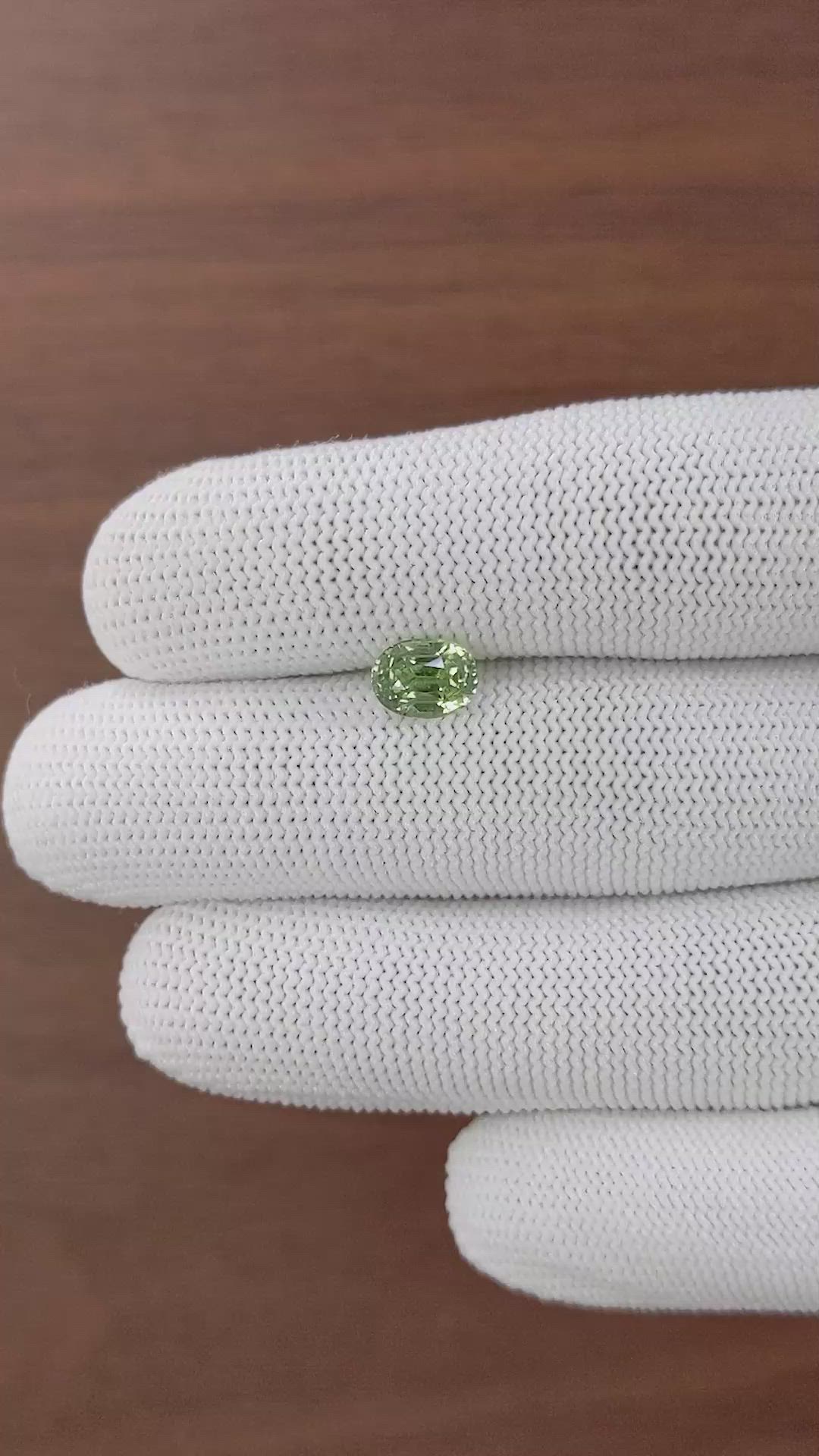 2.00 Ct. Yellowish Green Chrysoberyl from Tanzania Size Video