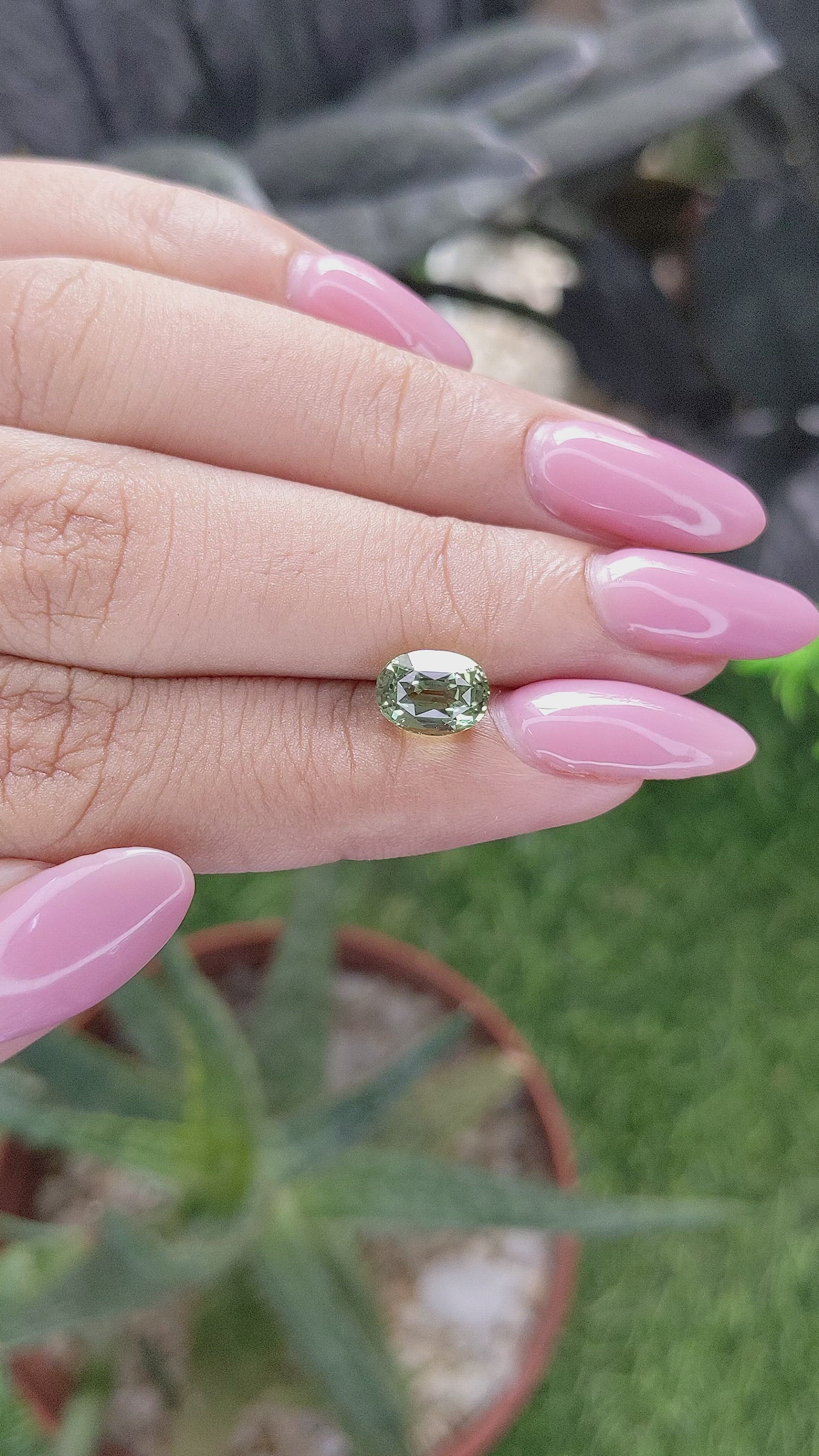 2.00 Ct. Yellowish Green Chrysoberyl from Tanzania Size Video