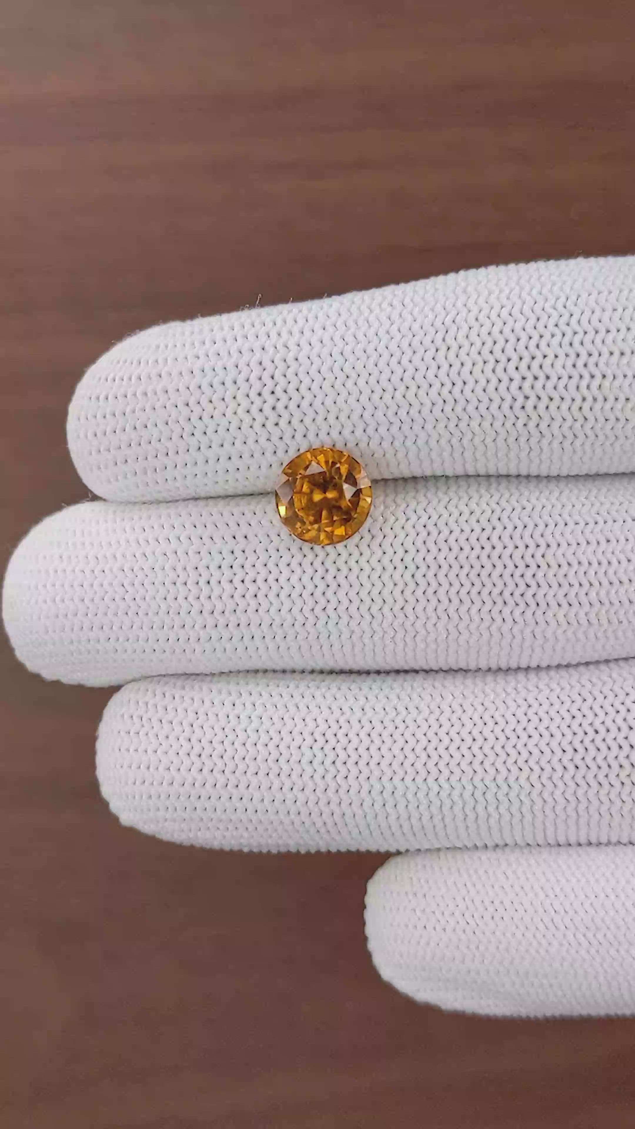 3.29 Ct. Golden Orange Hessonite Garnet Size Video