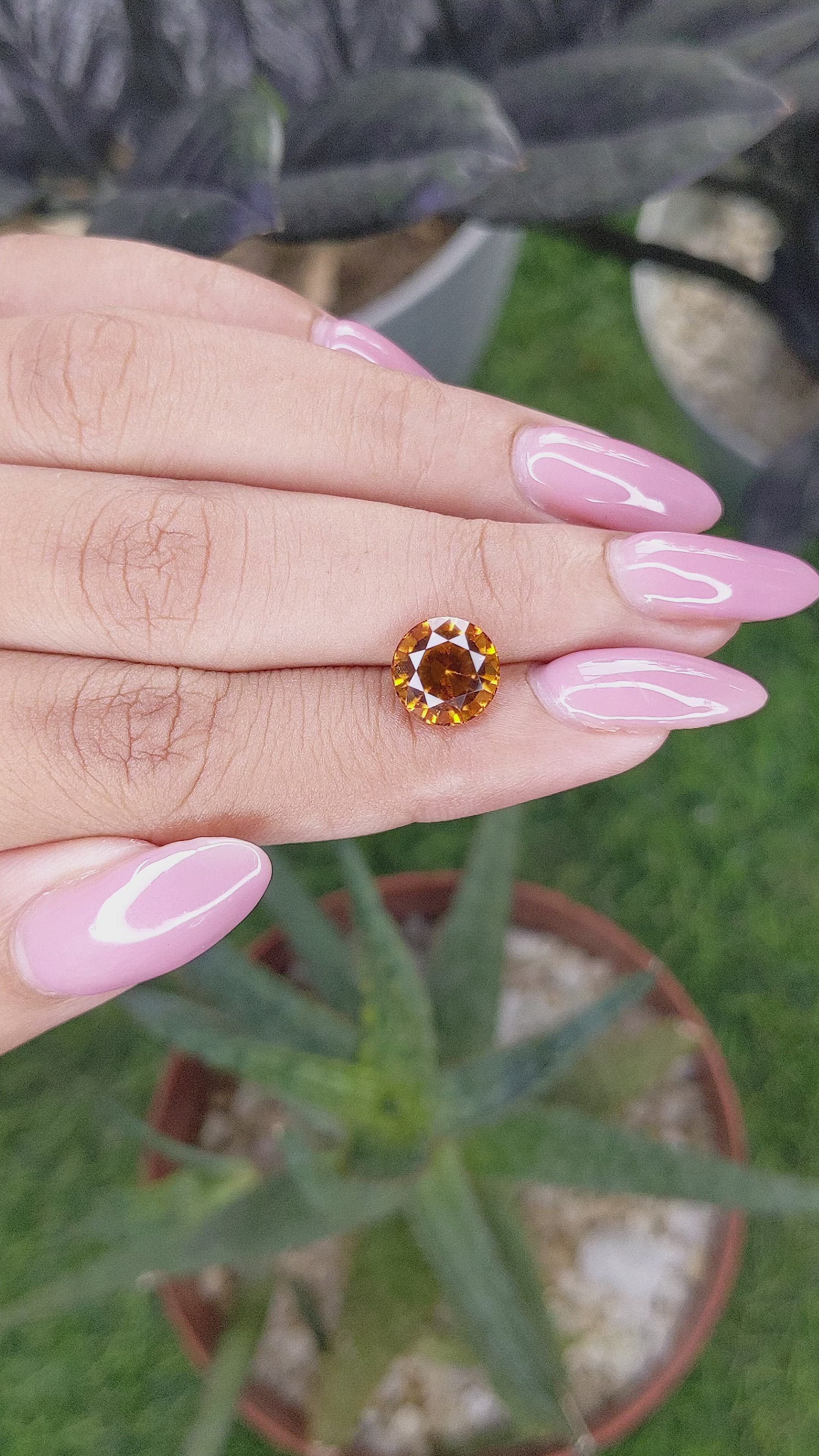 3.29 Ct. Golden Orange Hessonite Garnet Size Video
