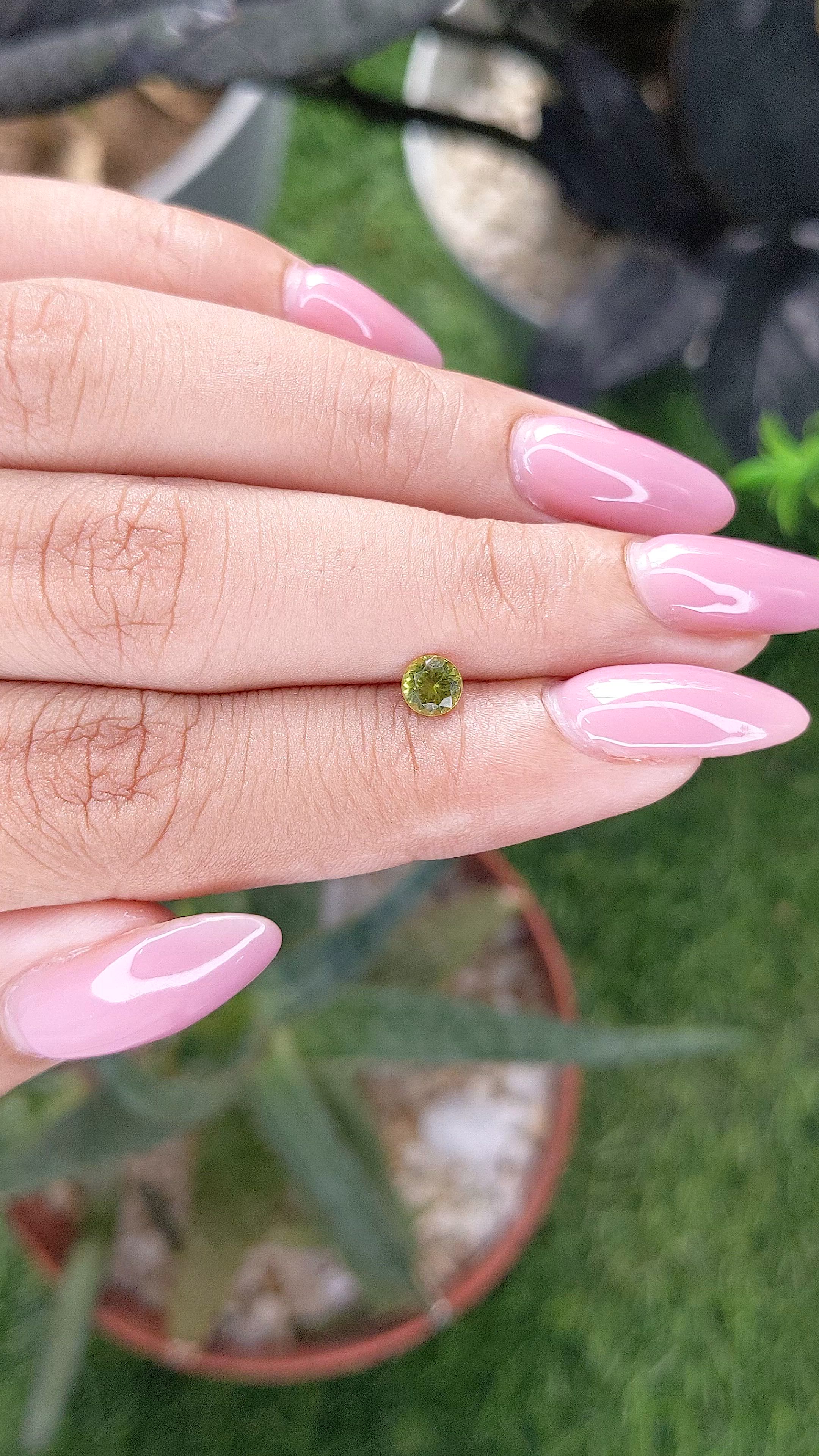 0.32 Ct. Yellowish Green Peridot from Tanzania Size Video