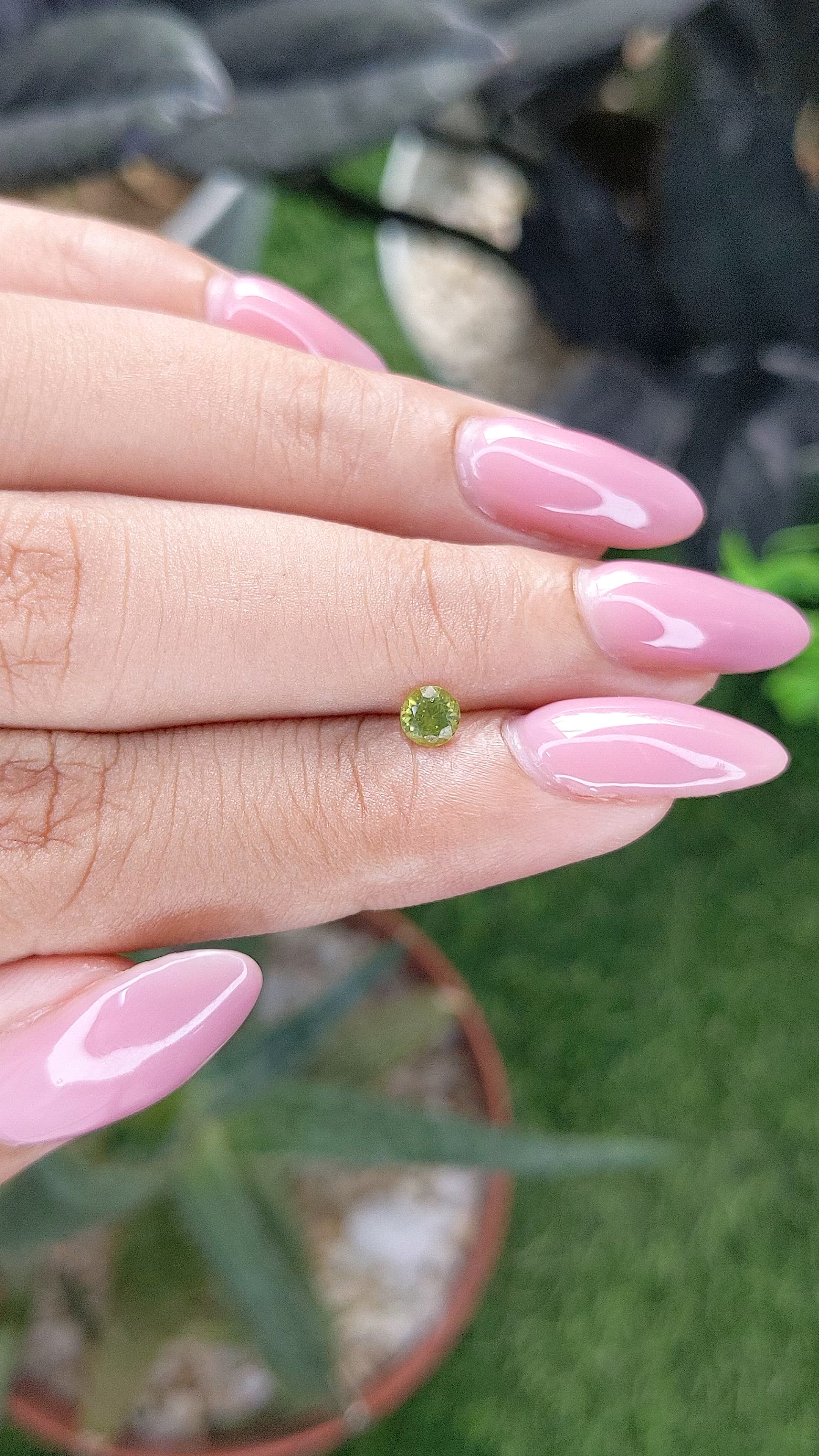 0.27 Ct. Yellowish Green Peridot from Tanzania Size Video