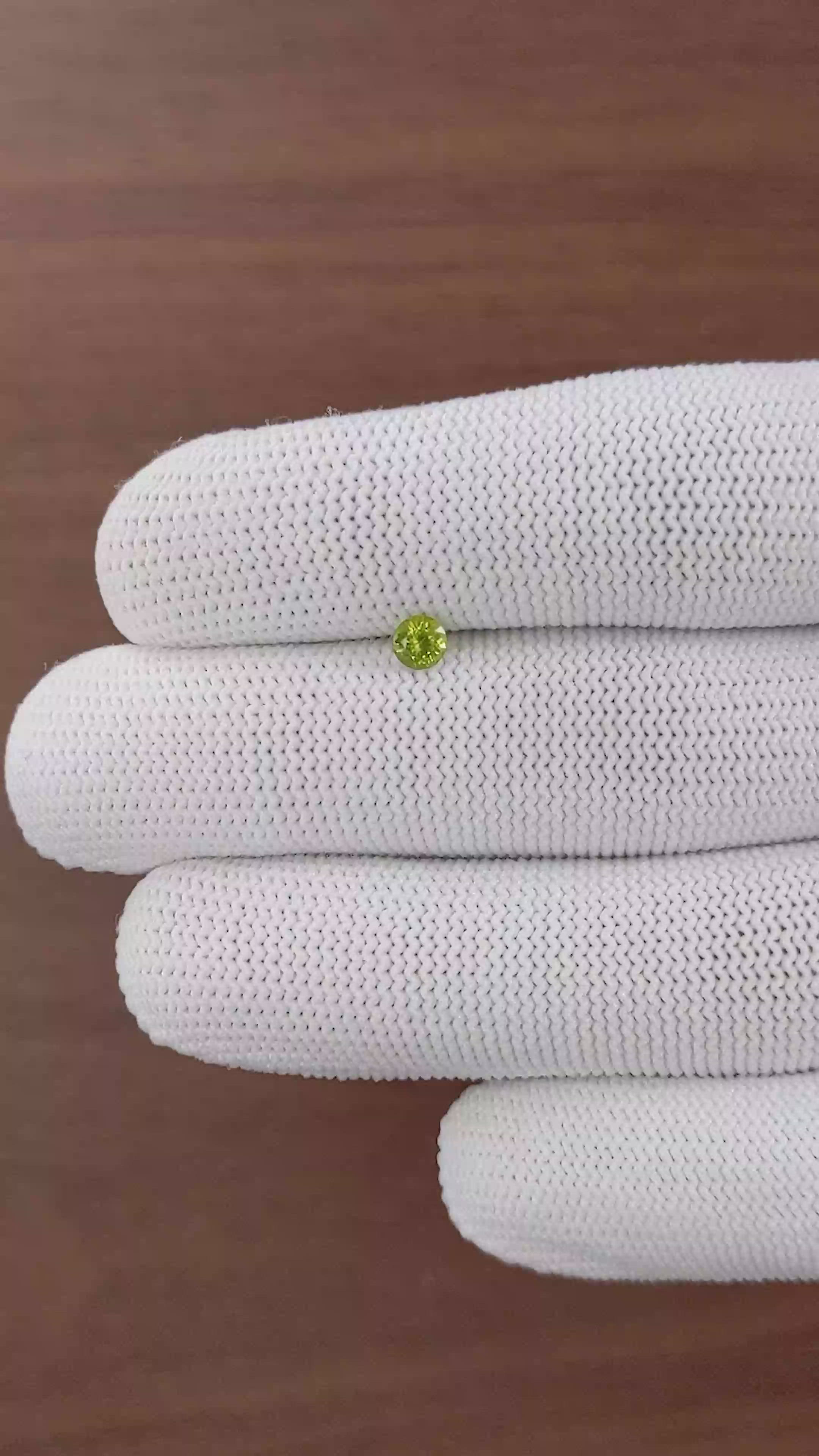 0.27 Ct. Yellowish Green Peridot from Tanzania Size Video