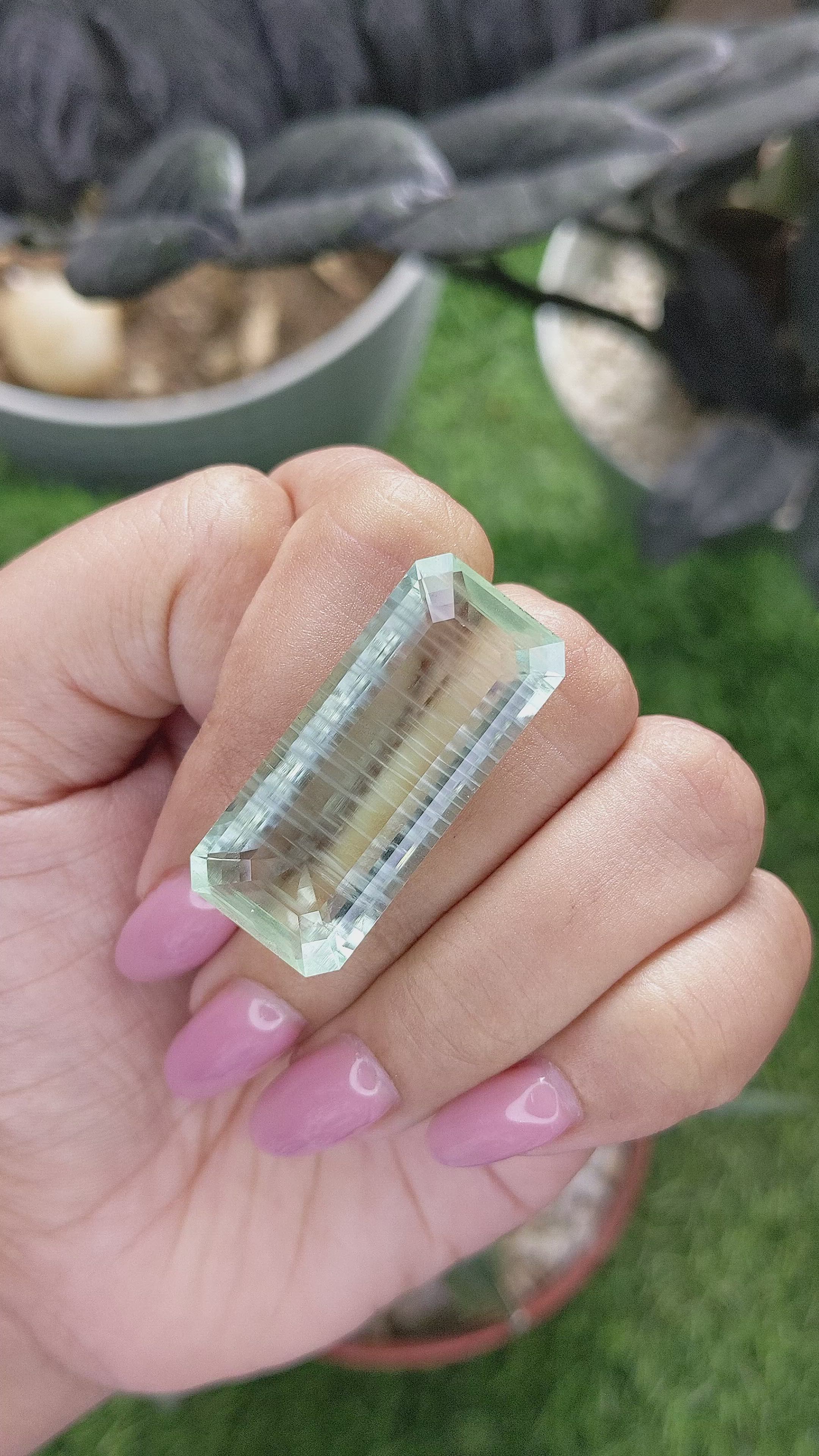 33.88 Ct. Bluish Green Aquamarine from Ceylon (Sri Lanka) Size Video