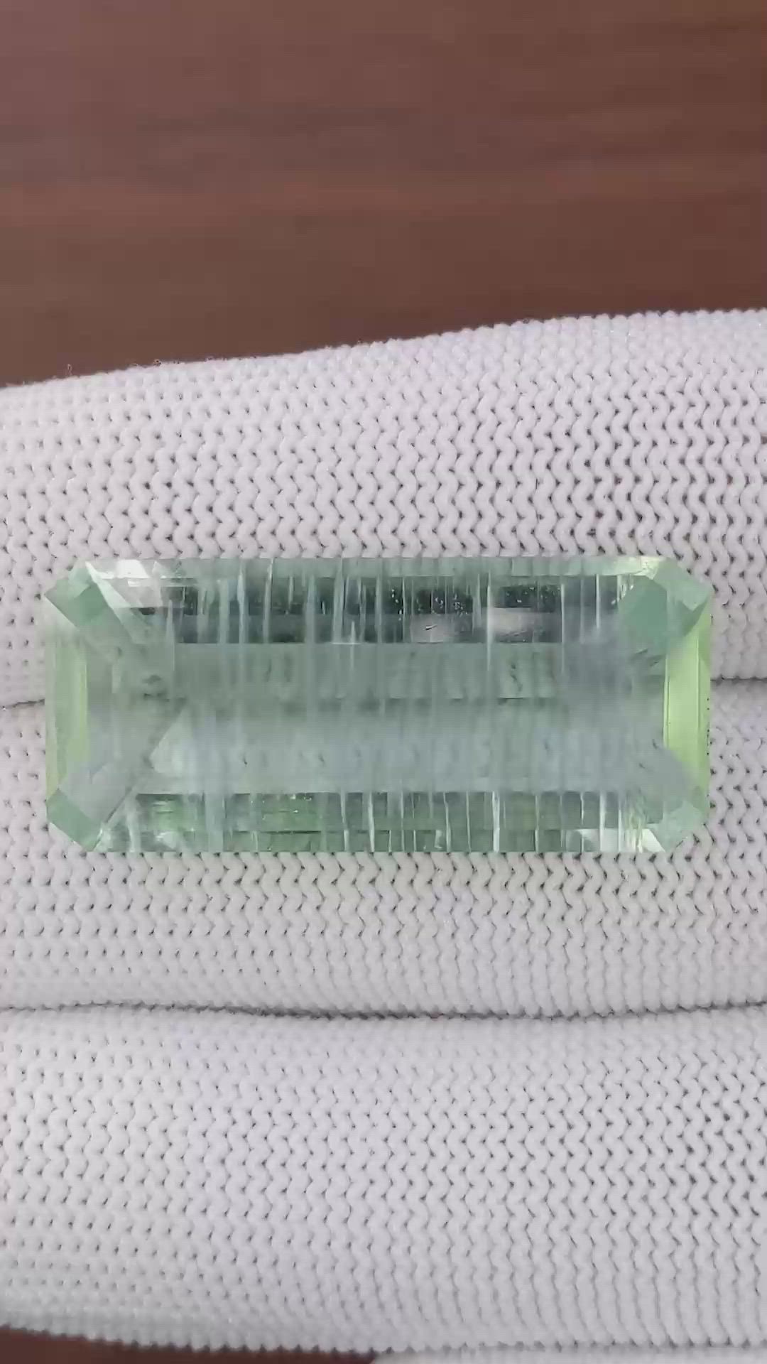 33.88 Ct. Bluish Green Aquamarine from Ceylon (Sri Lanka) Size Video