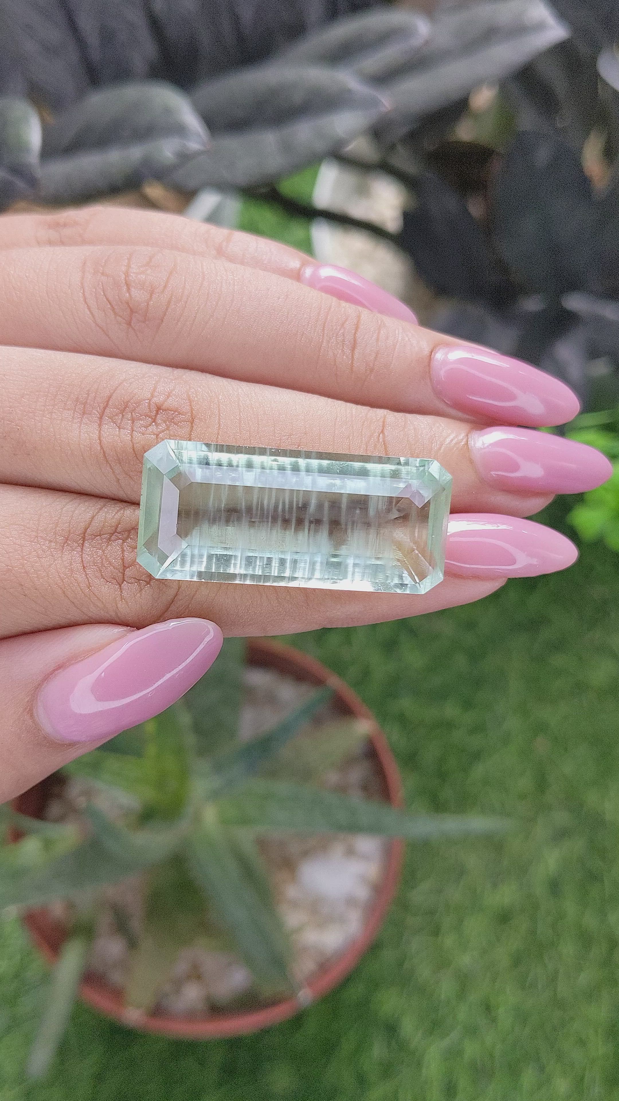 33.88 Ct. Bluish Green Aquamarine from Ceylon (Sri Lanka) Size Video
