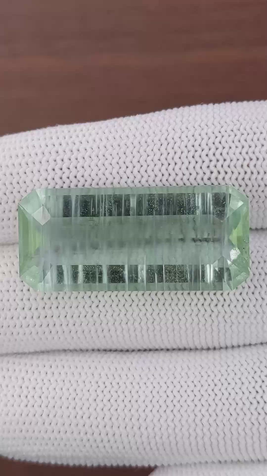 35.17 Ct. Bluish Green Aquamarine from Ceylon (Sri Lanka) Size Video