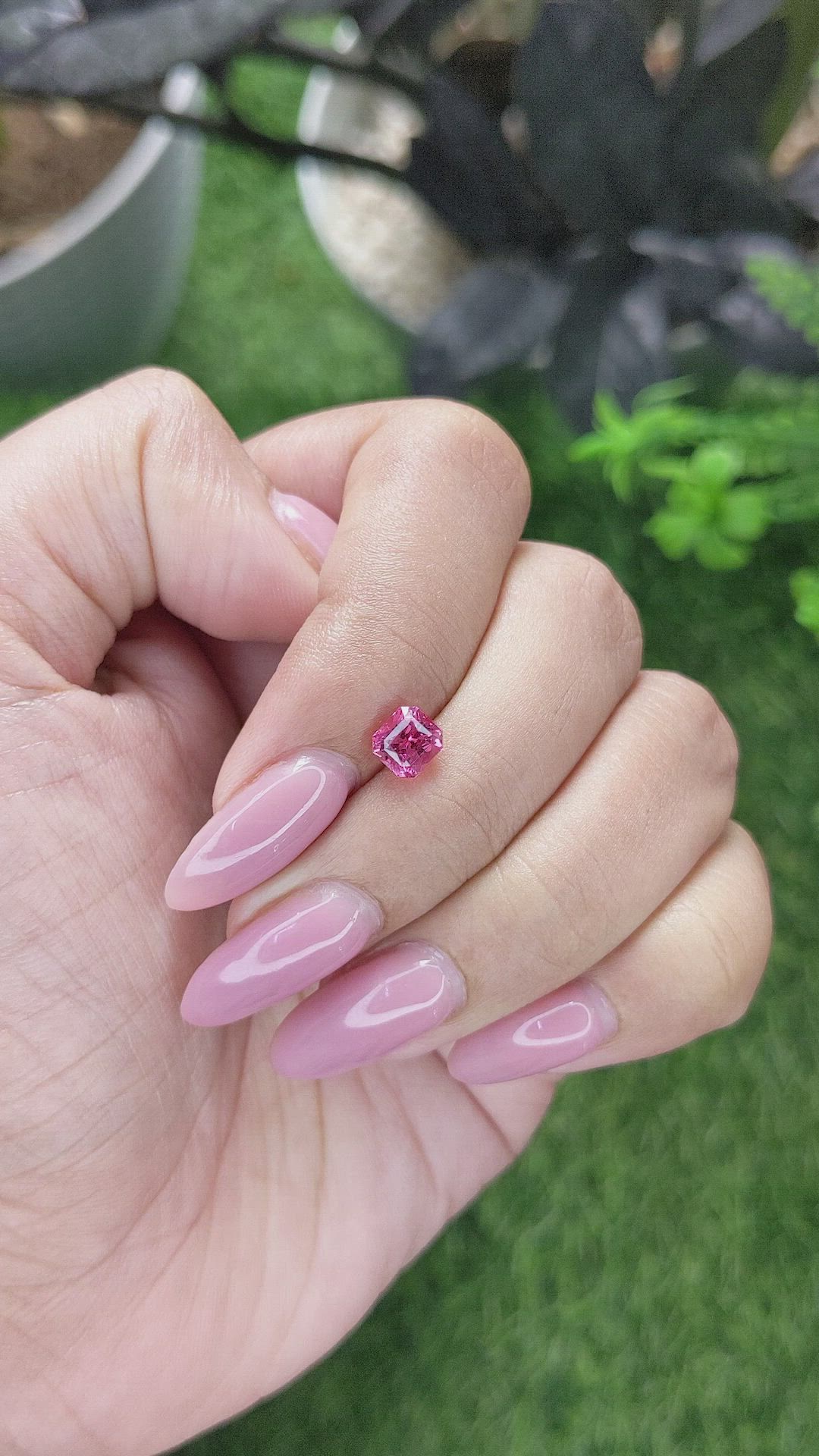 1.09 Ct. Reddish Pink Spinel from Tanzania Size Video