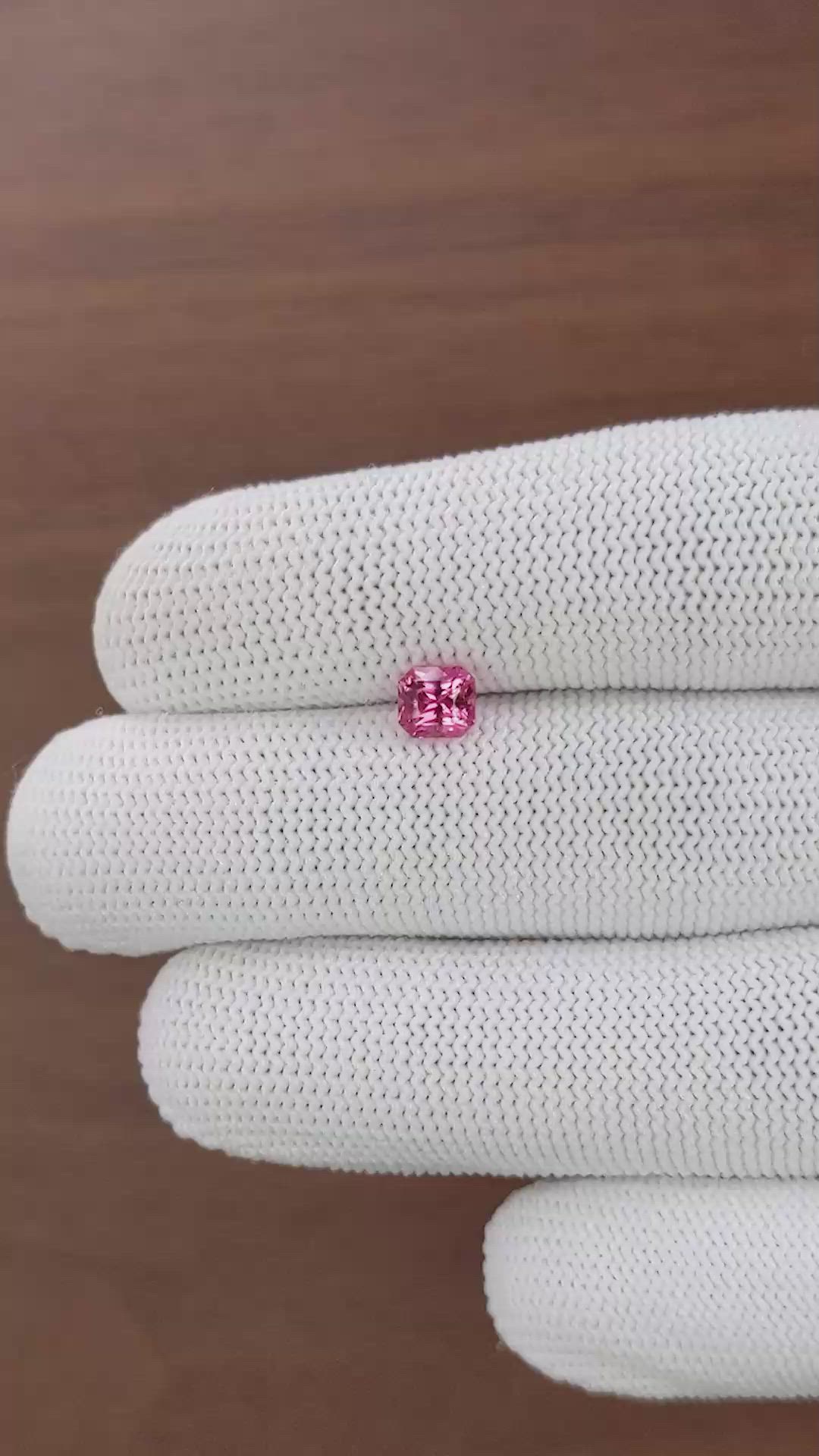 1.09 Ct. Reddish Pink Spinel from Tanzania Size Video
