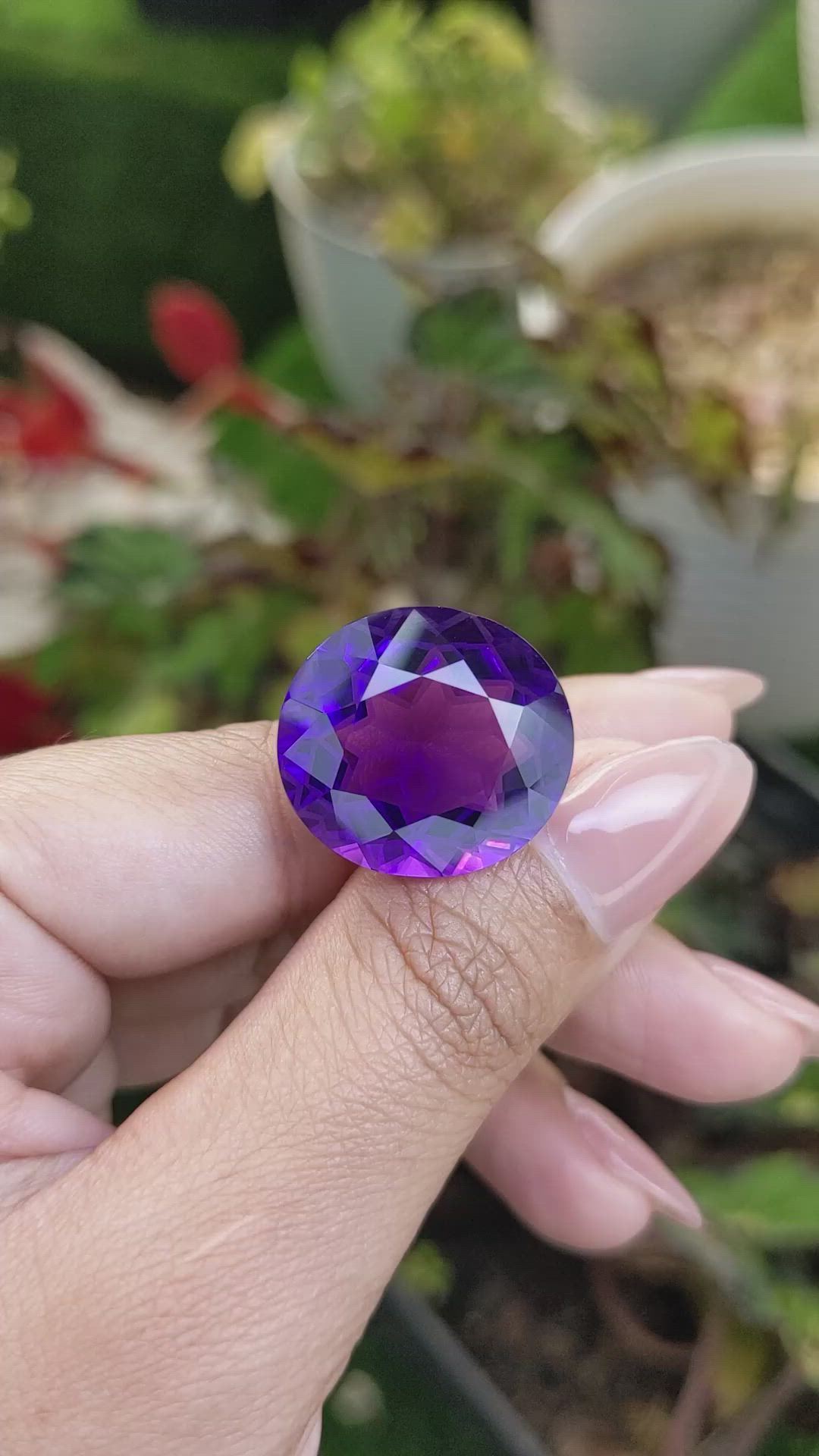 24.39 Ct. Purple Amethyst from Brazil Size Video