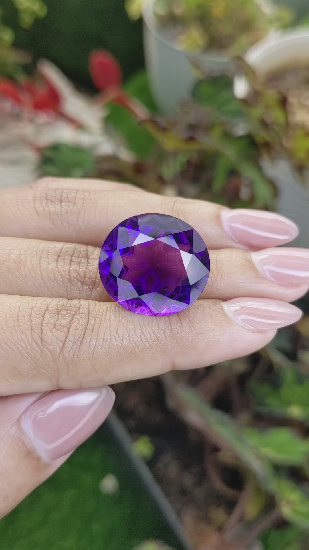 24.39 Ct. Purple Amethyst from Brazil Size Video