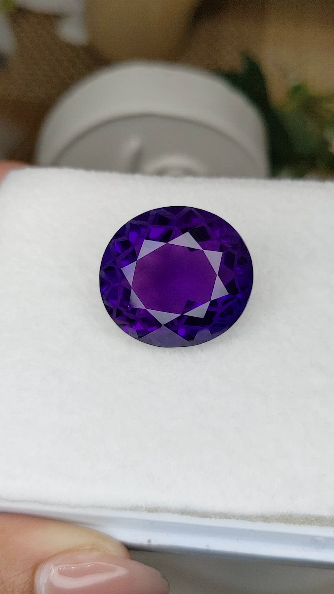 24.39 Ct. Purple Amethyst from Brazil Size Video