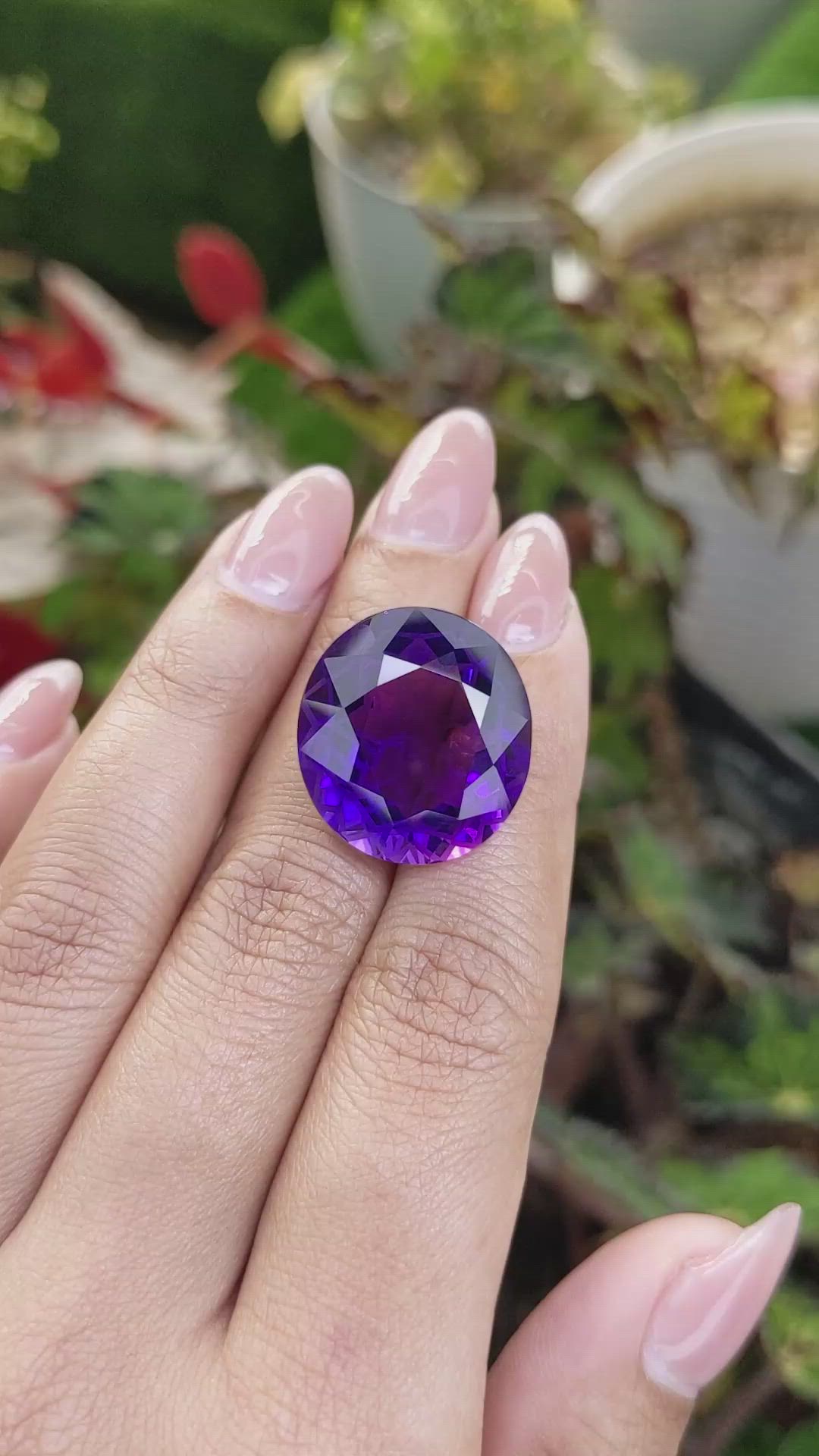 24.39 Ct. Purple Amethyst from Brazil Size Video