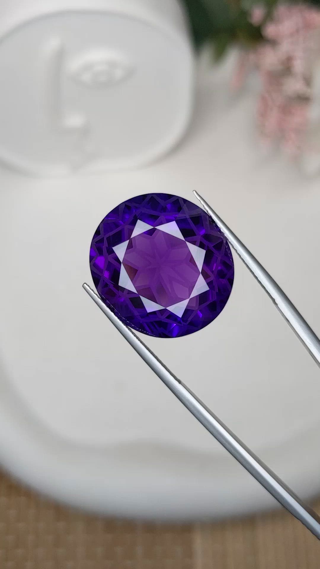24.39 Ct. Purple Amethyst from Brazil Size Video