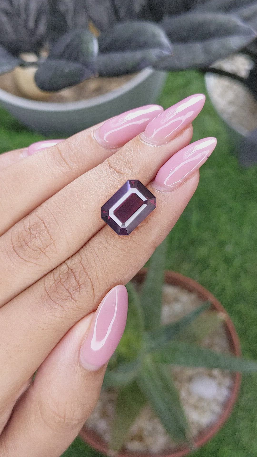 8.59 Ct. Purplish Red Spinel from Tanzania Size Video