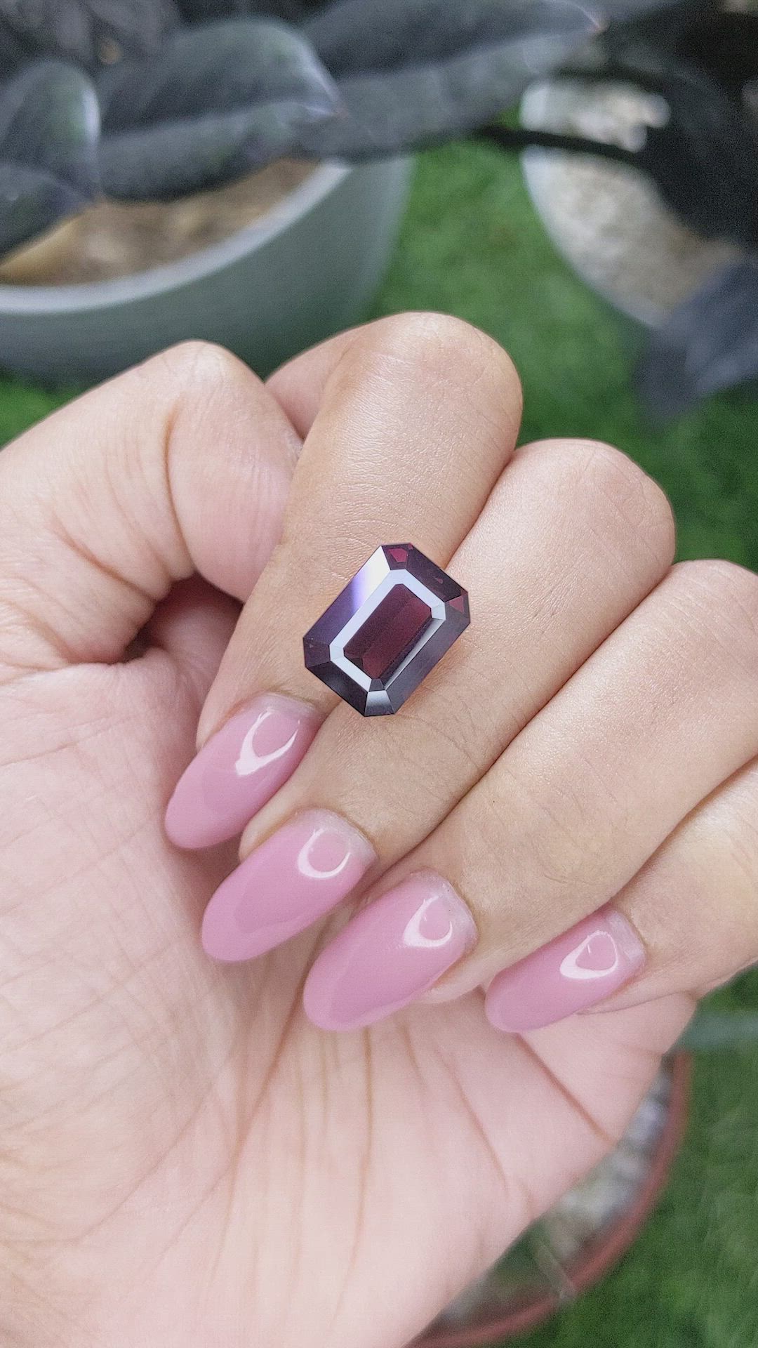 8.59 Ct. Purplish Red Spinel from Tanzania Size Video