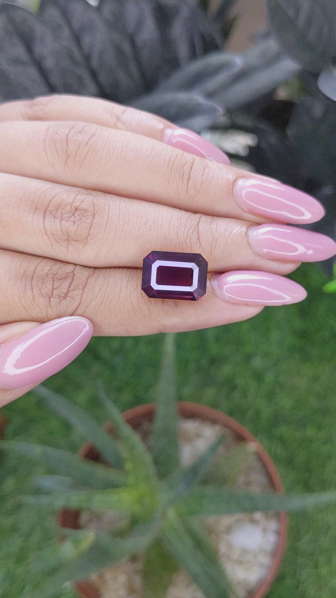 8.59 Ct. Purplish Red Spinel from Tanzania Size Video