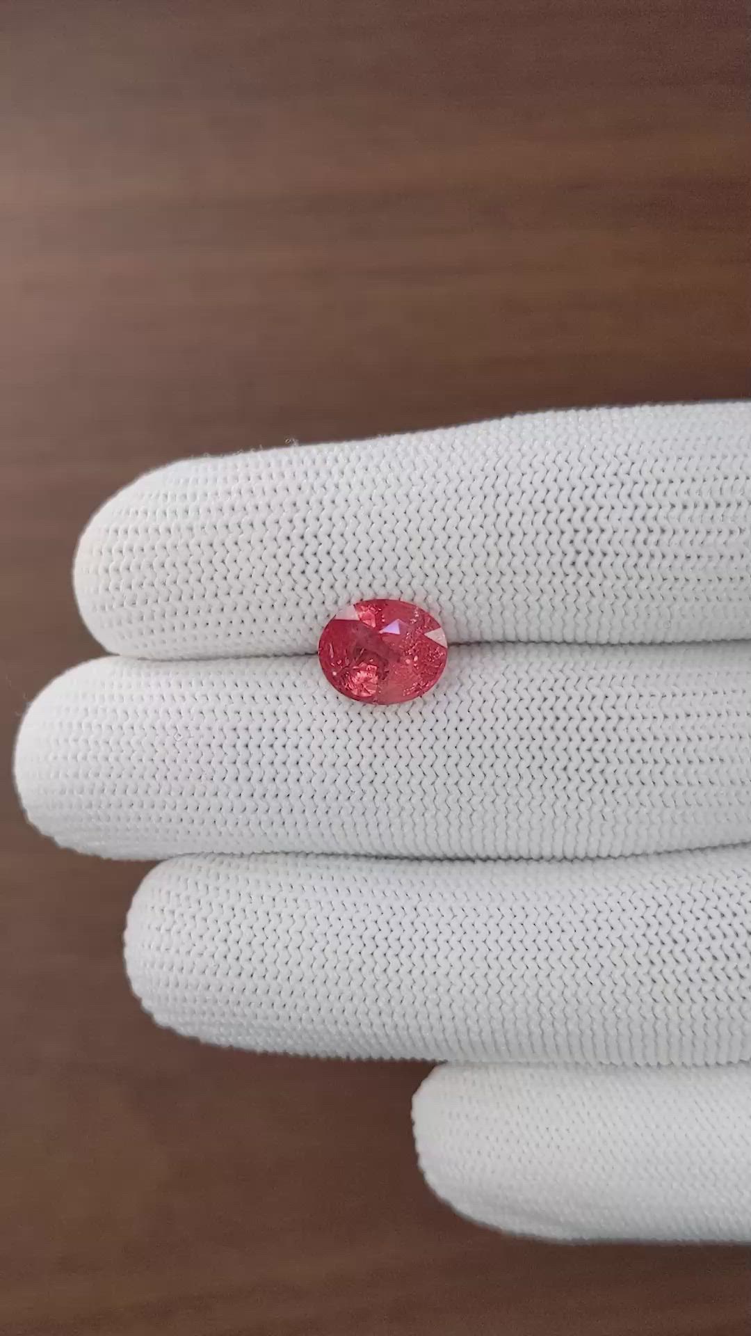 3.75 Ct. Reddish Pink Spinel from Tanzania Size Video