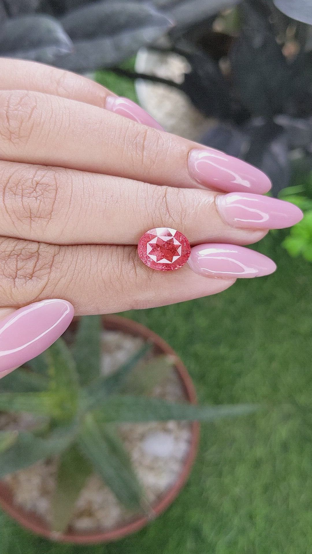 3.75 Ct. Orangish Pink Spinel from Tanzania Size Video