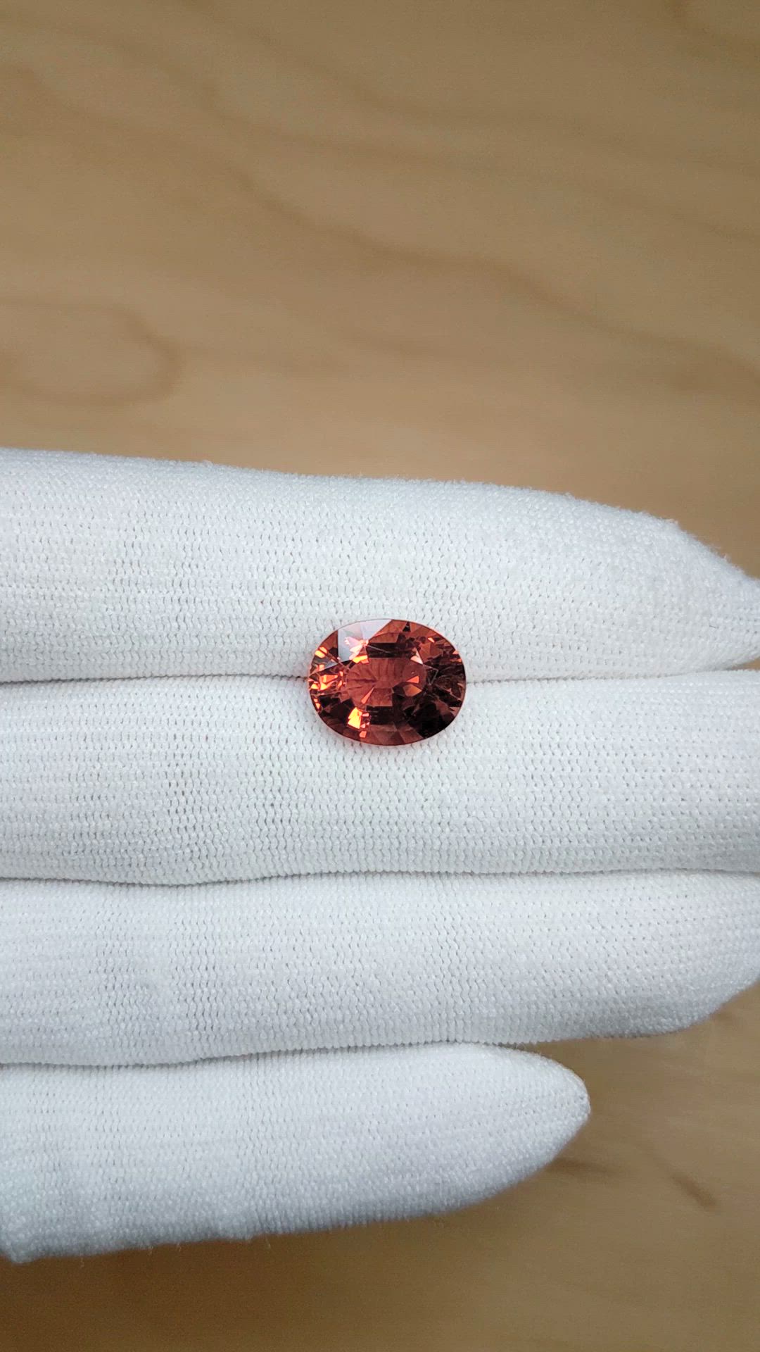 5.67 Ct. Reddish Orange Tourmaline from Africa Size Video