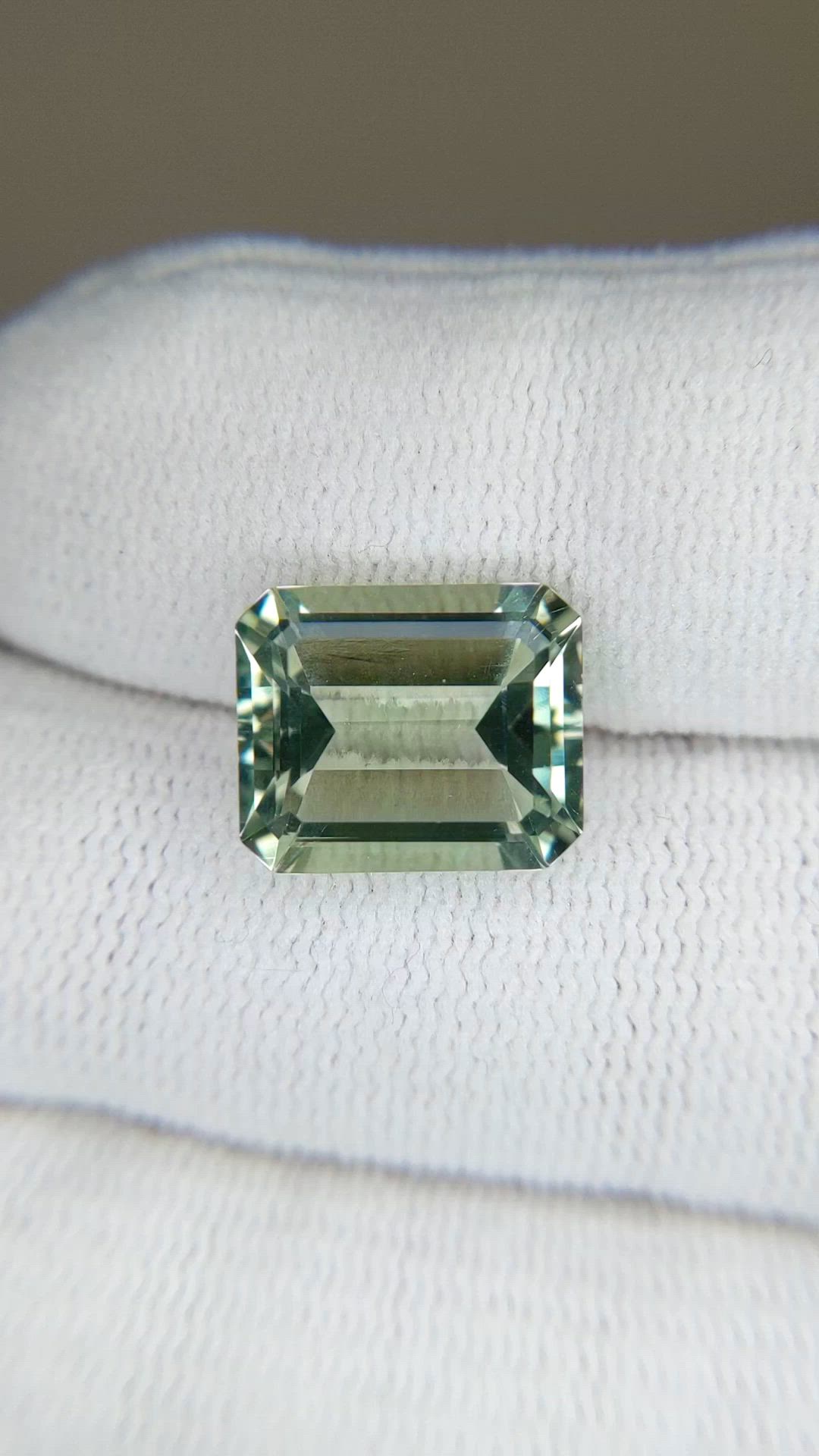 5.15 Ct. Green Prasiolite from Brazil Size Video