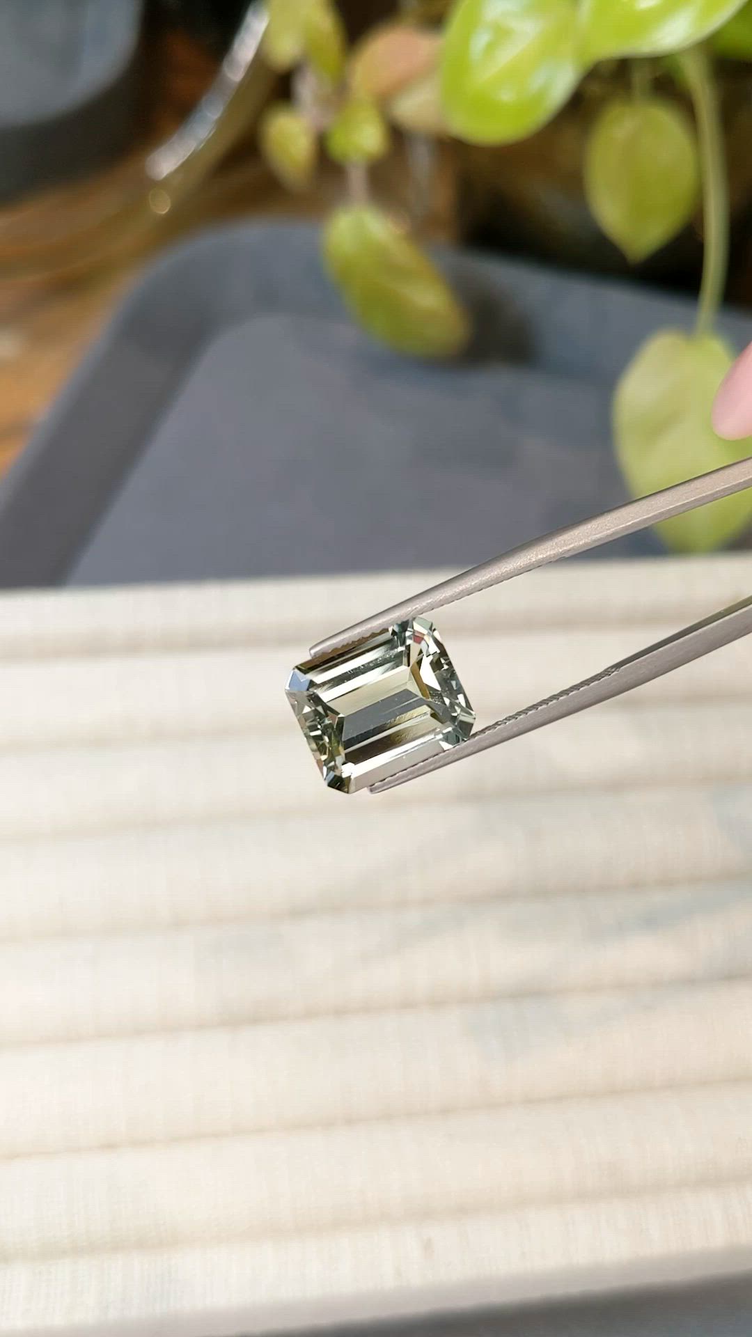 5.15 Ct. Green Prasiolite from Brazil Size Video