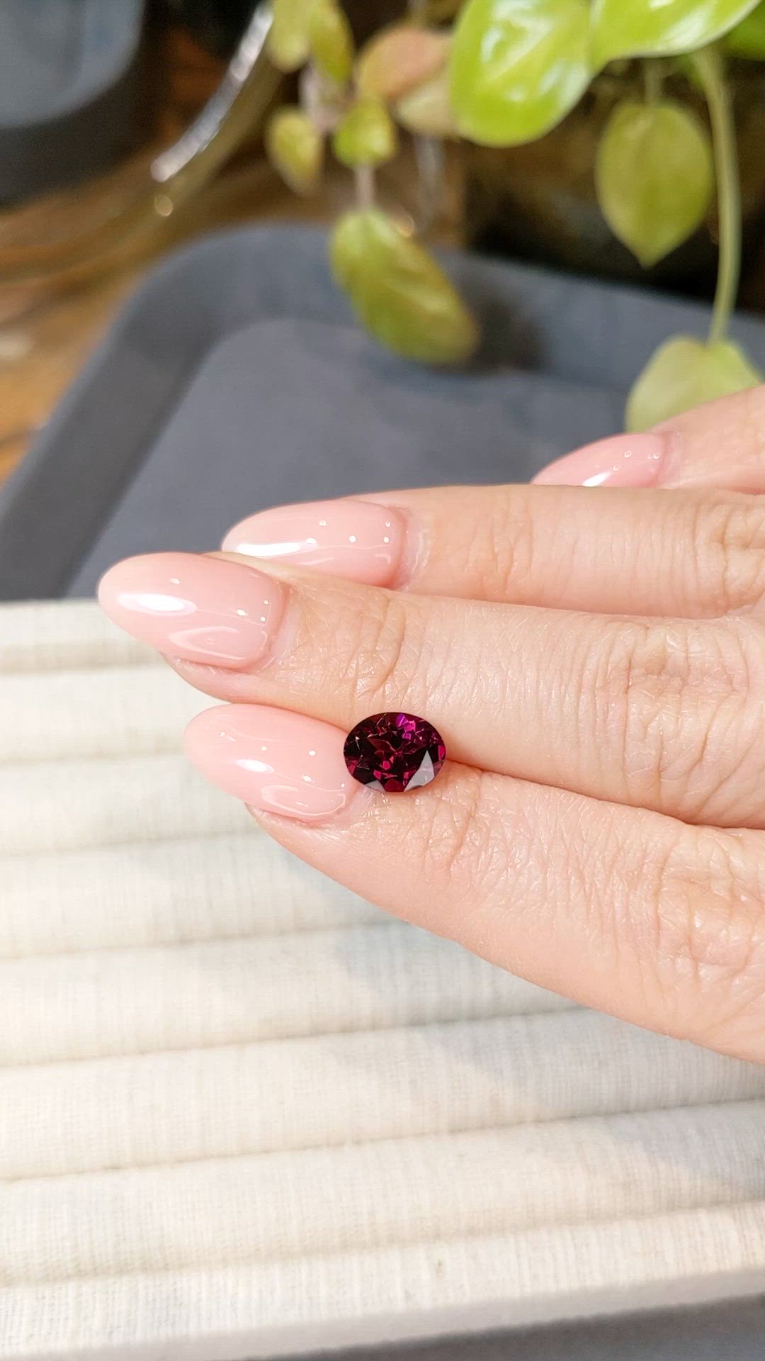 2.16 Ct. Purplish Red Rhodolite Garnet from Tanzania Size Video