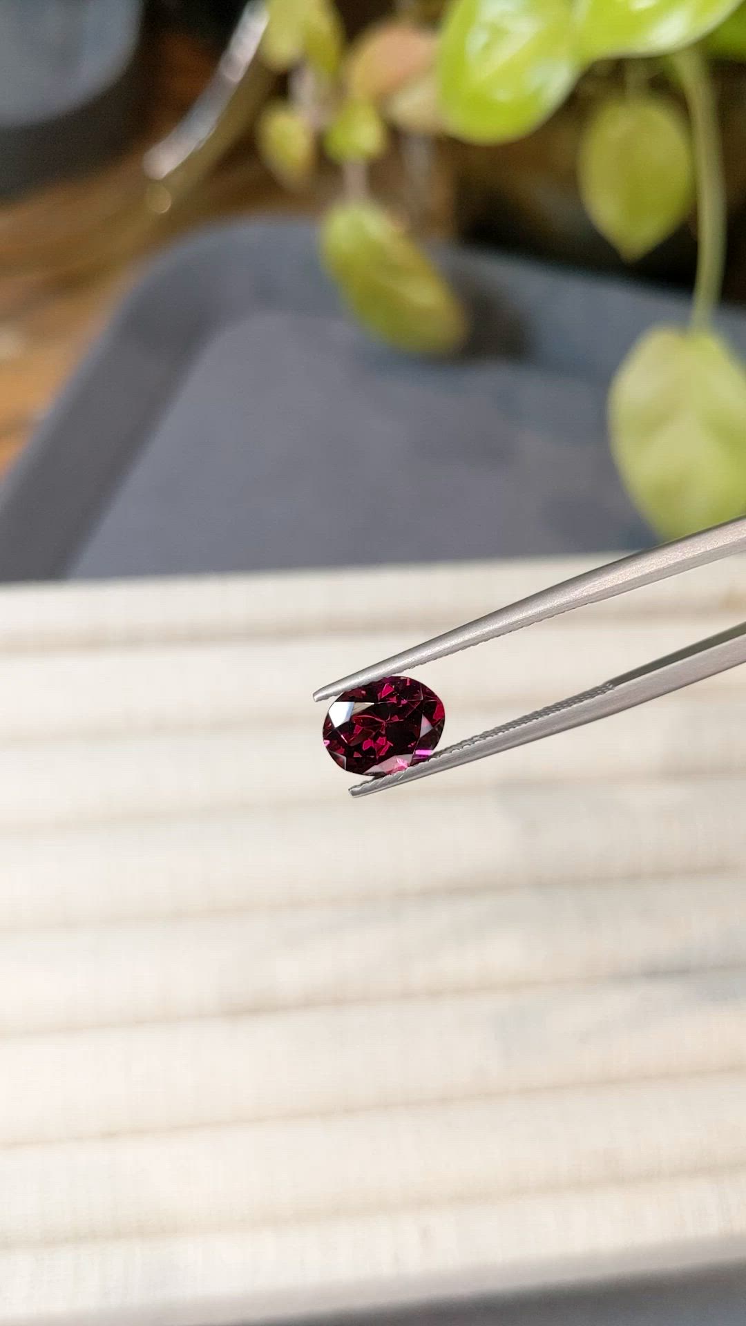 2.16 Ct. Purplish Red Rhodolite Garnet from Tanzania Size Video