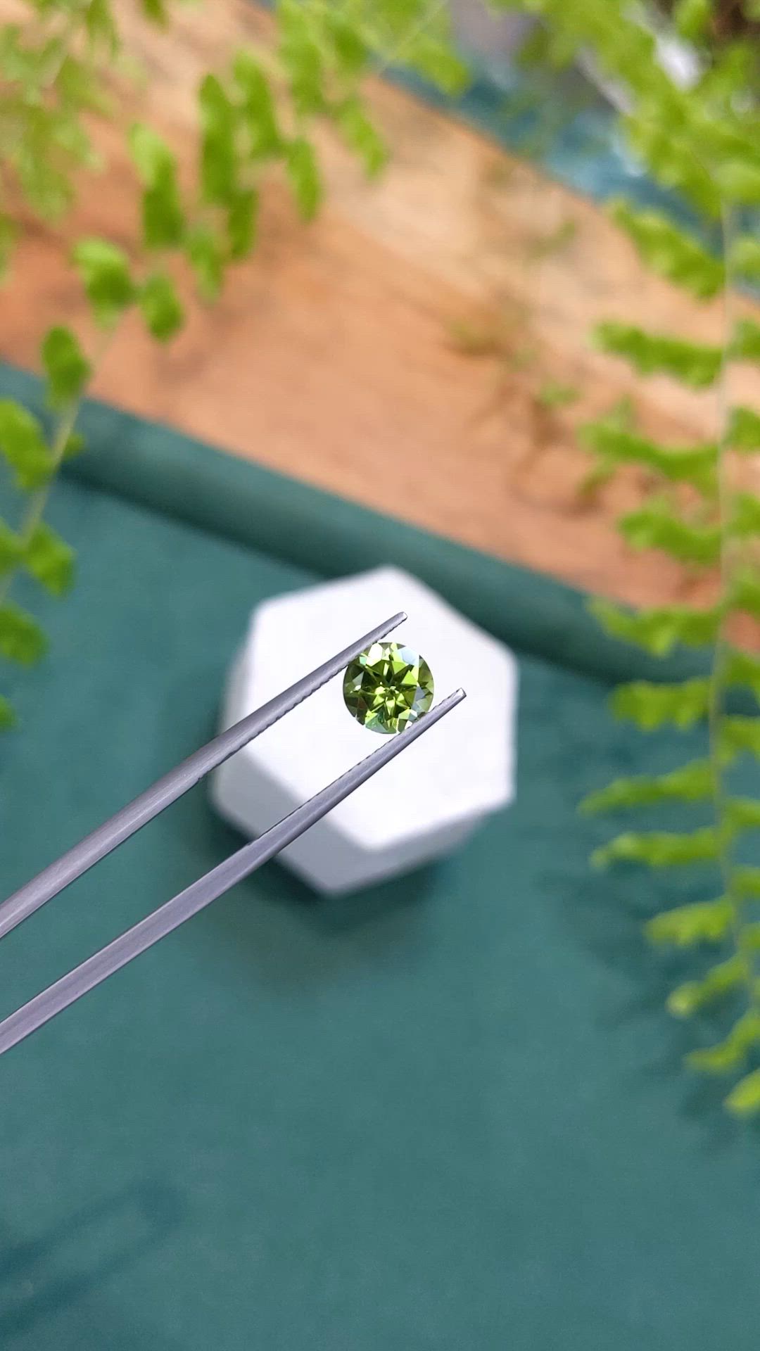 1.34 Ct. Green (Lime Green) Peridot from Burma (Myanmar) Size Video