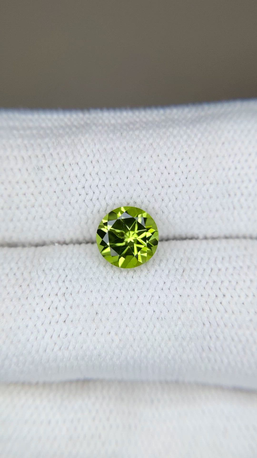 1.34 Ct. Green (Lime Green) Peridot from Burma (Myanmar) Size Video