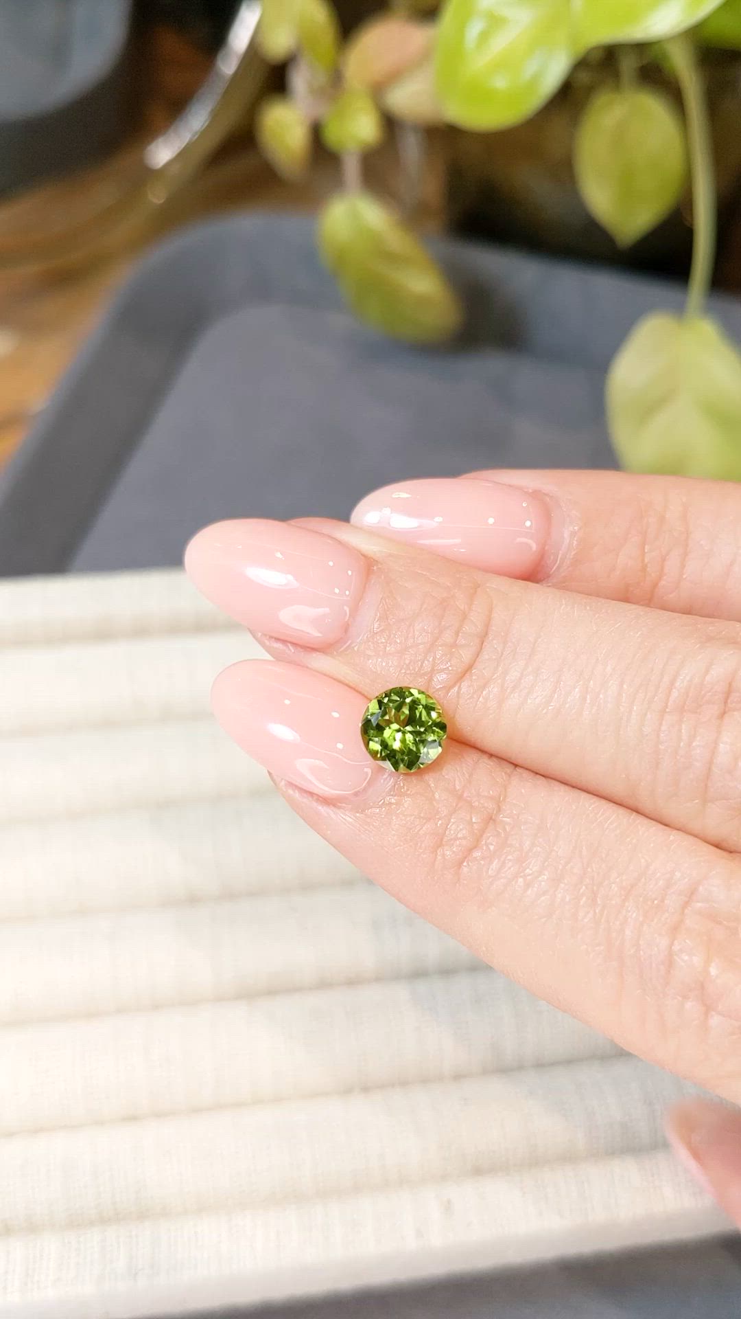 1.26 Ct. Green (Lime Green) Peridot from Burma (Myanmar) Size Video