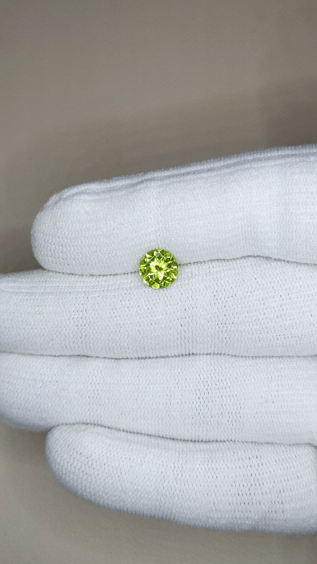 1.26 Ct. Green (Lime Green) Peridot from Burma (Myanmar) Size Video