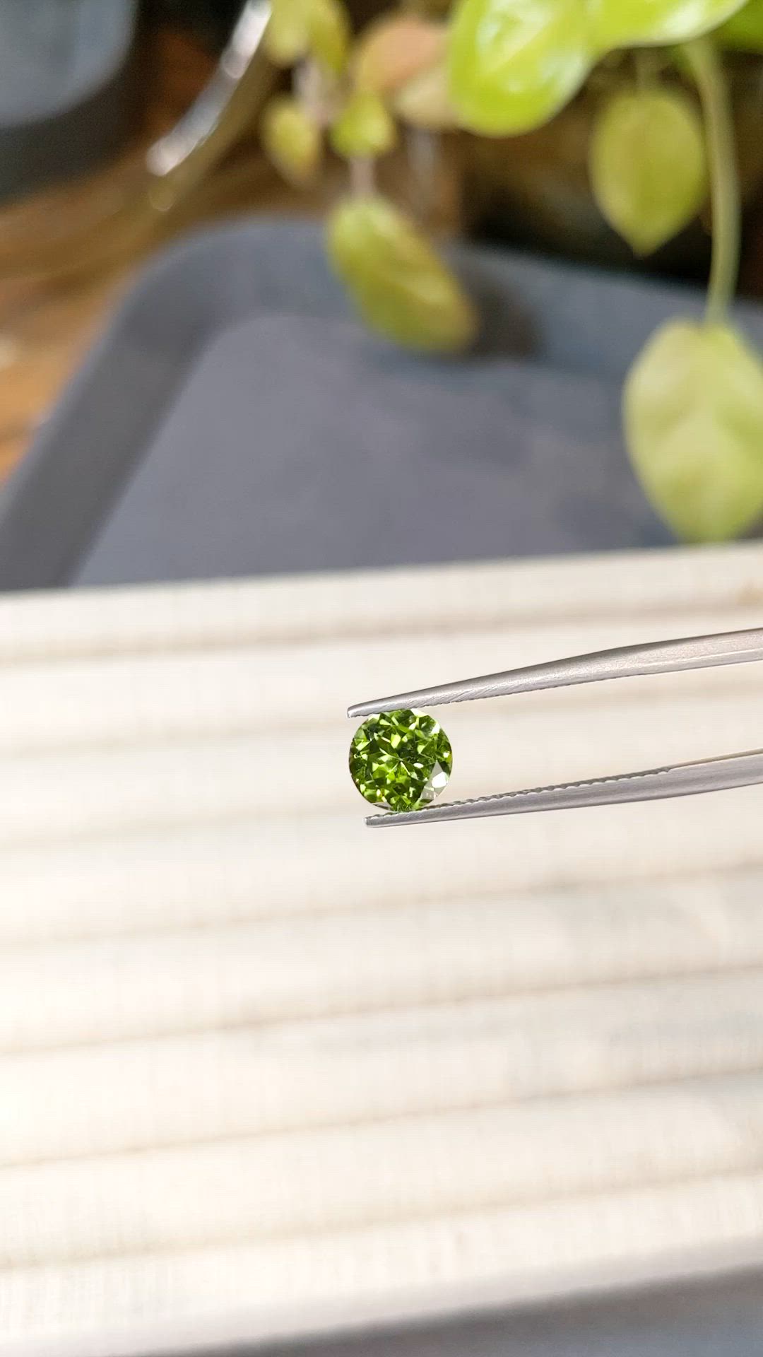 1.26 Ct. Green (Lime Green) Peridot from Burma (Myanmar) Size Video