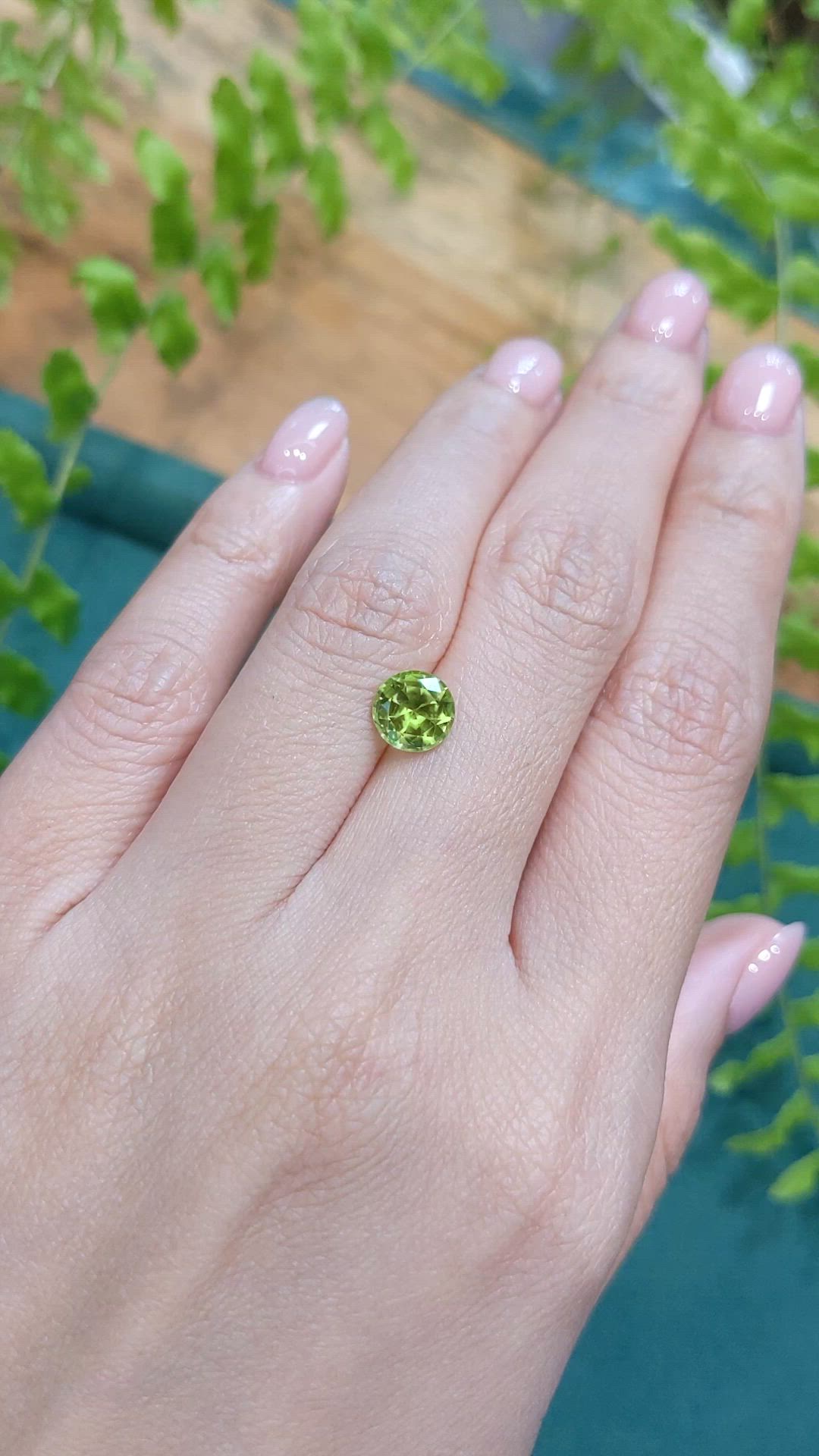 1.47 Ct. Green (Lime Green) Peridot from Burma (Myanmar) Size Video