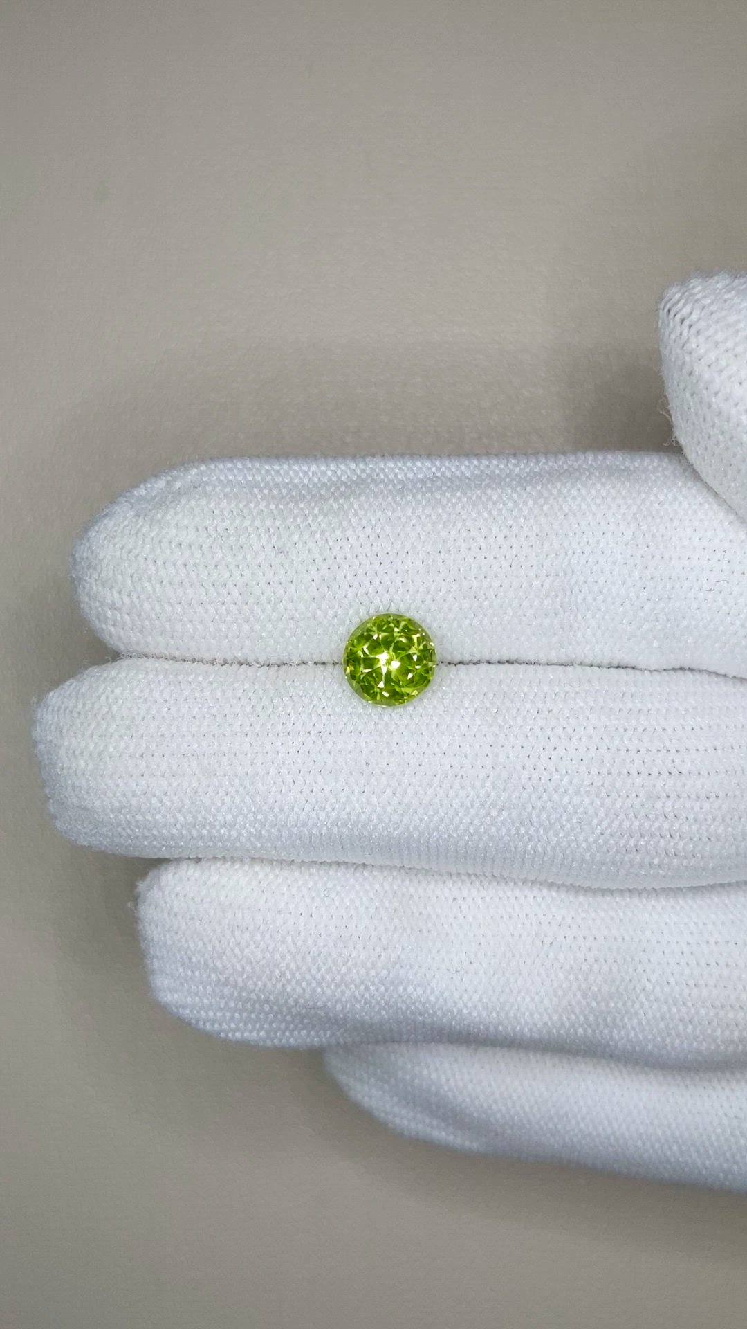 1.47 Ct. Green (Lime Green) Peridot from Burma (Myanmar) Size Video