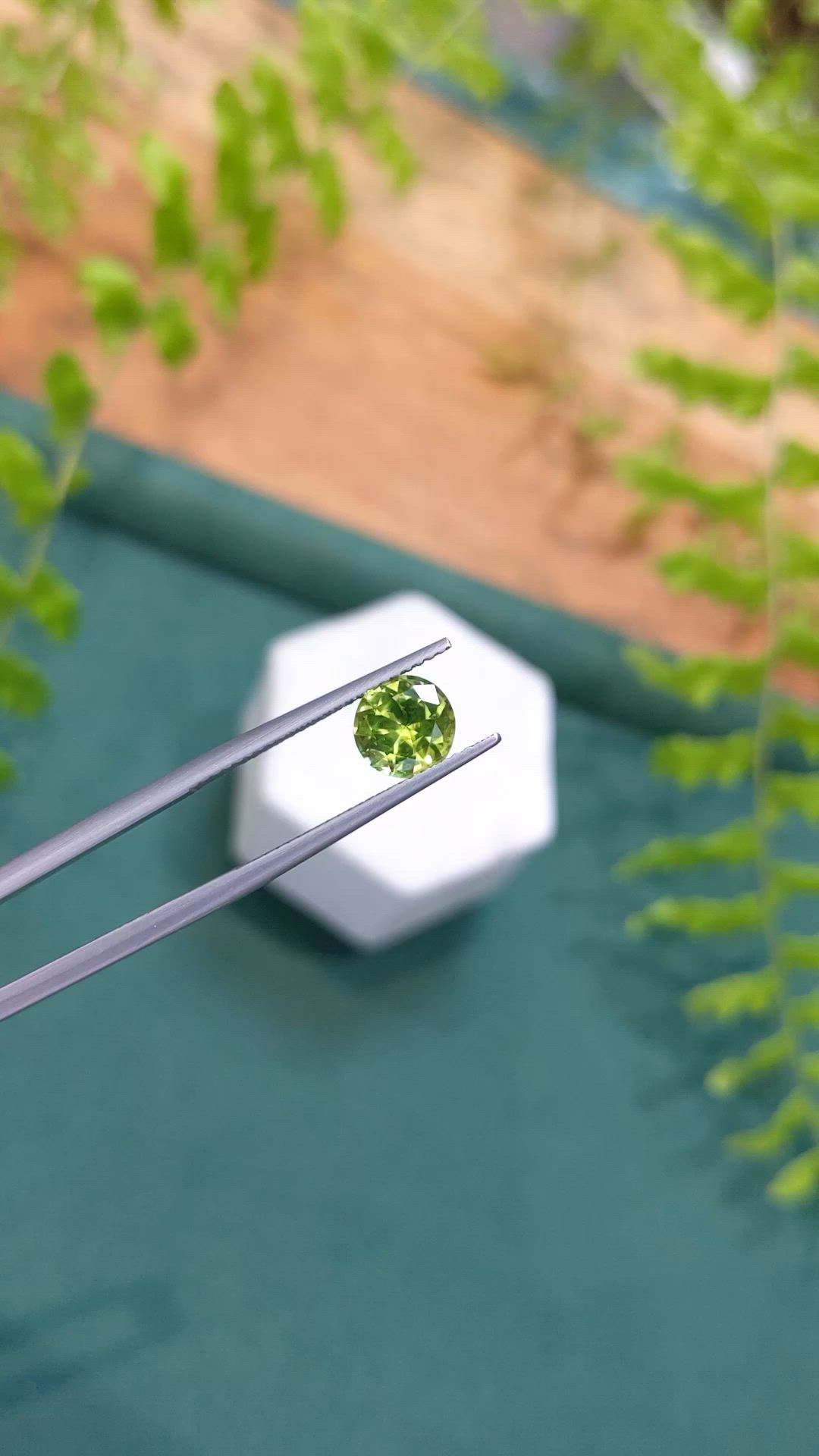 1.47 Ct. Green (Lime Green) Peridot from Burma (Myanmar) Size Video