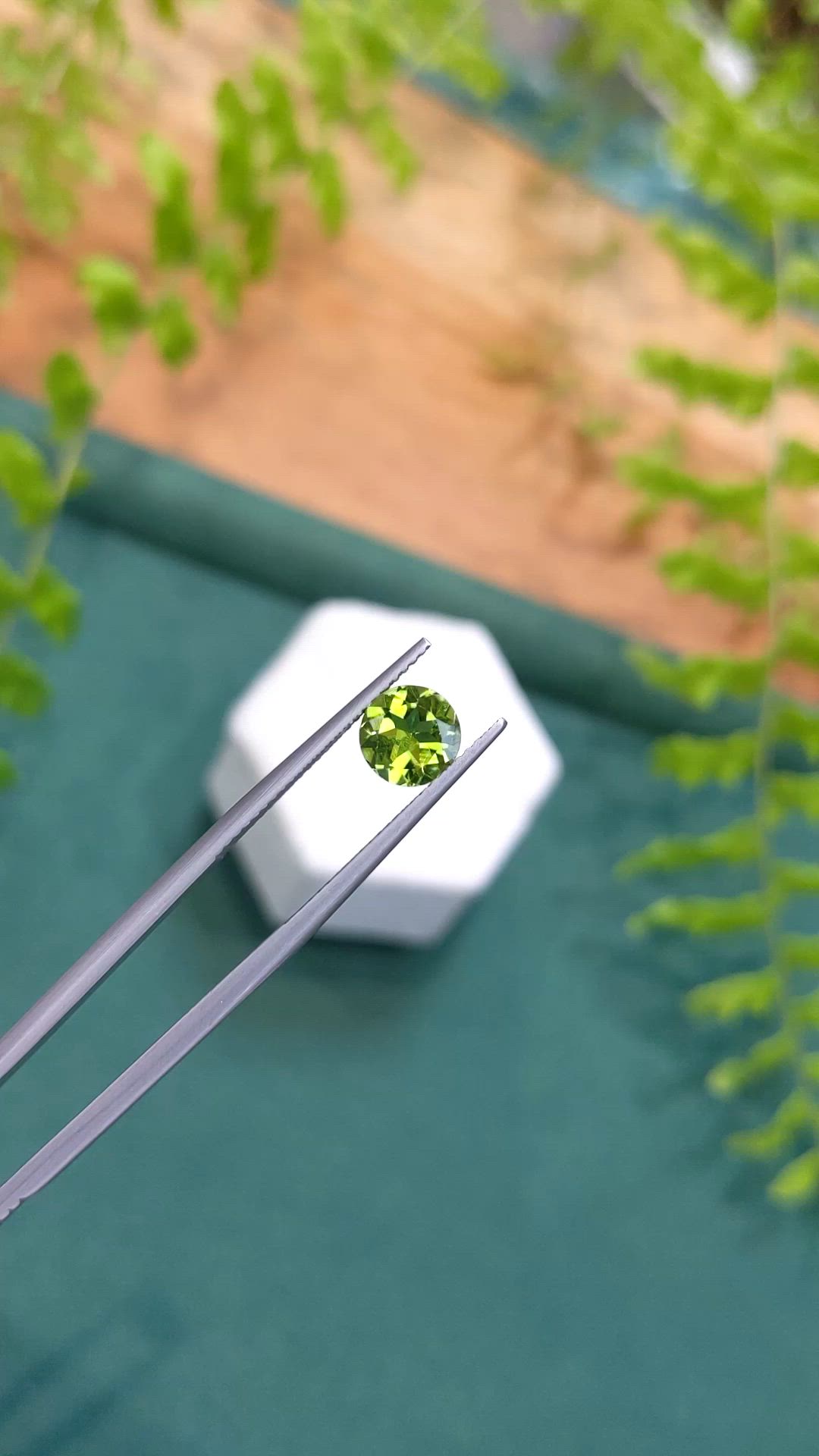 1.36 Ct. Green (Lime Green) Peridot from Burma (Myanmar) Size Video