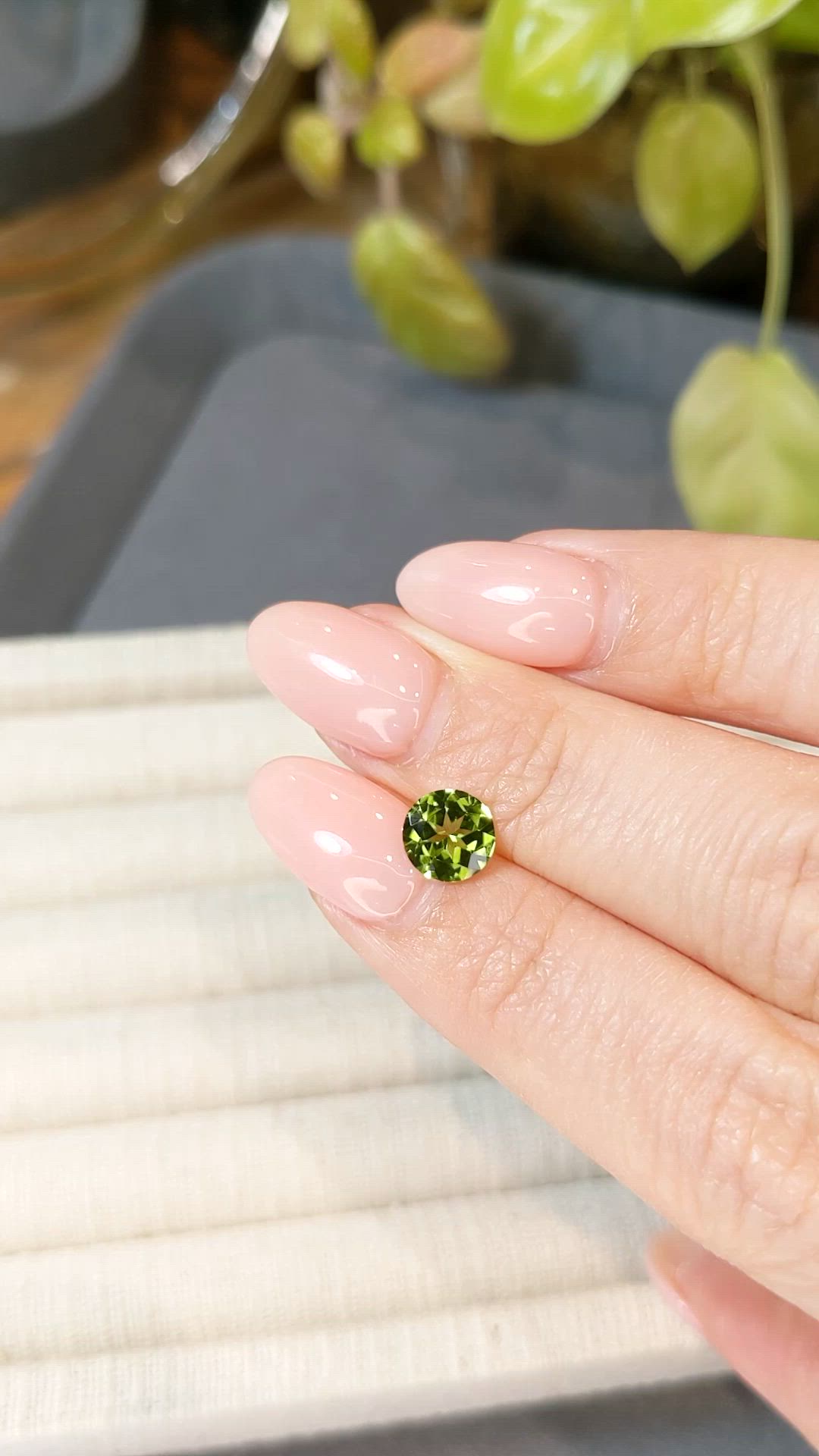 1.14 Ct. Green (Lime Green) Peridot from Burma (Myanmar) Size Video