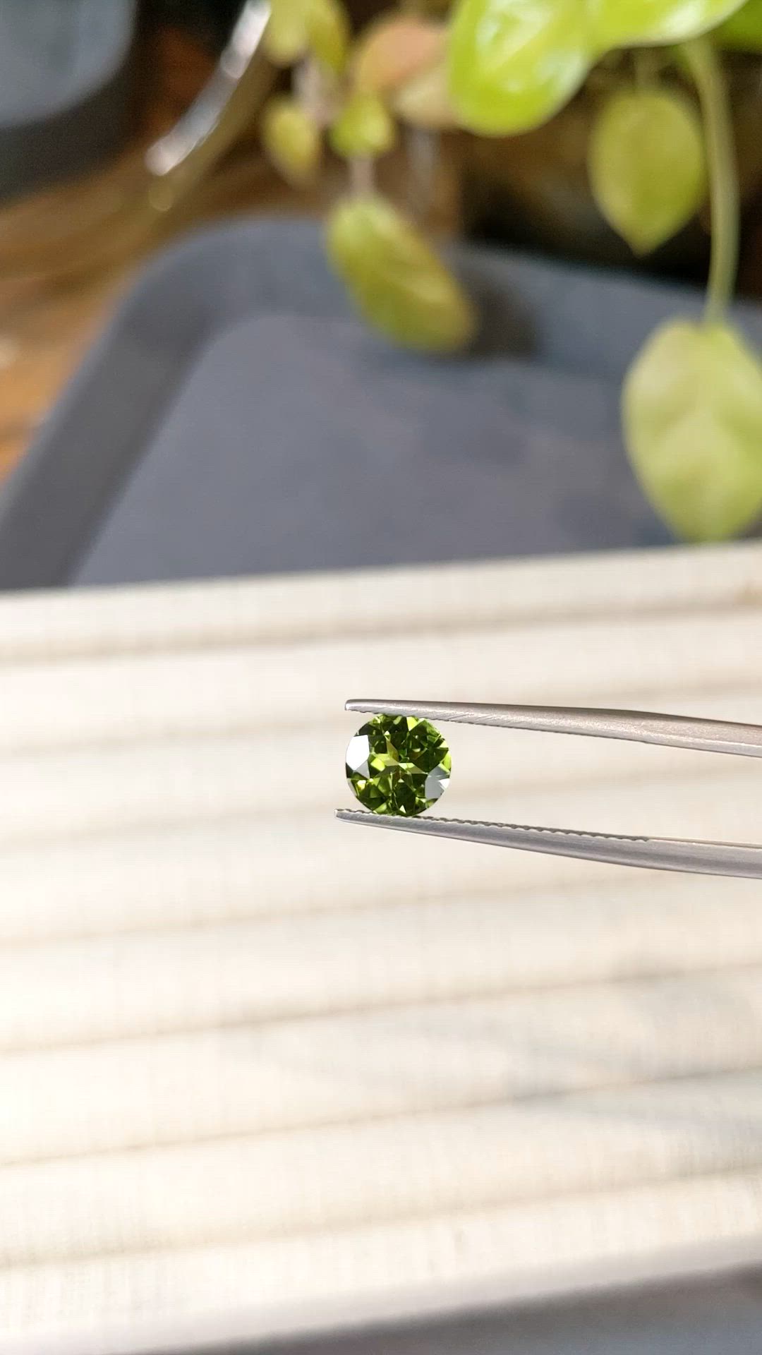 1.14 Ct. Green (Lime Green) Peridot from Burma (Myanmar) Size Video