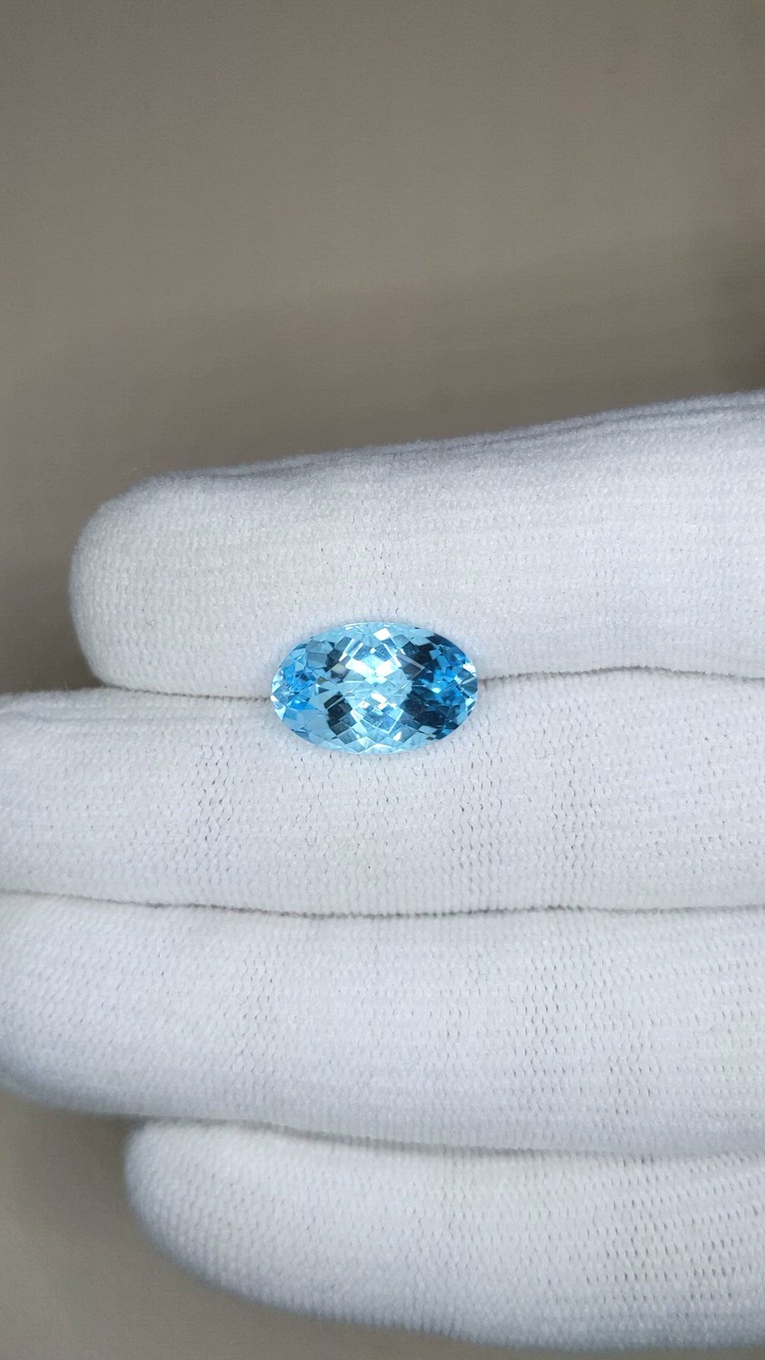 6.31 Ct. Swiss Blue Topaz from Brazil Size Video