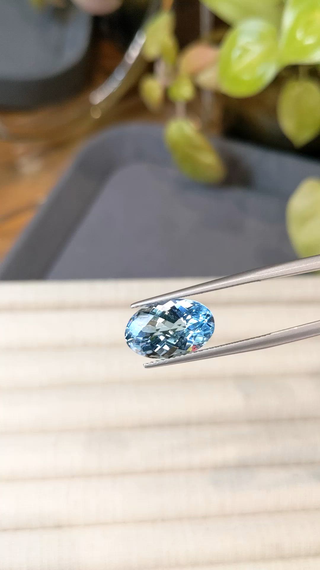 6.31 Ct. Swiss Blue Topaz from Brazil Size Video