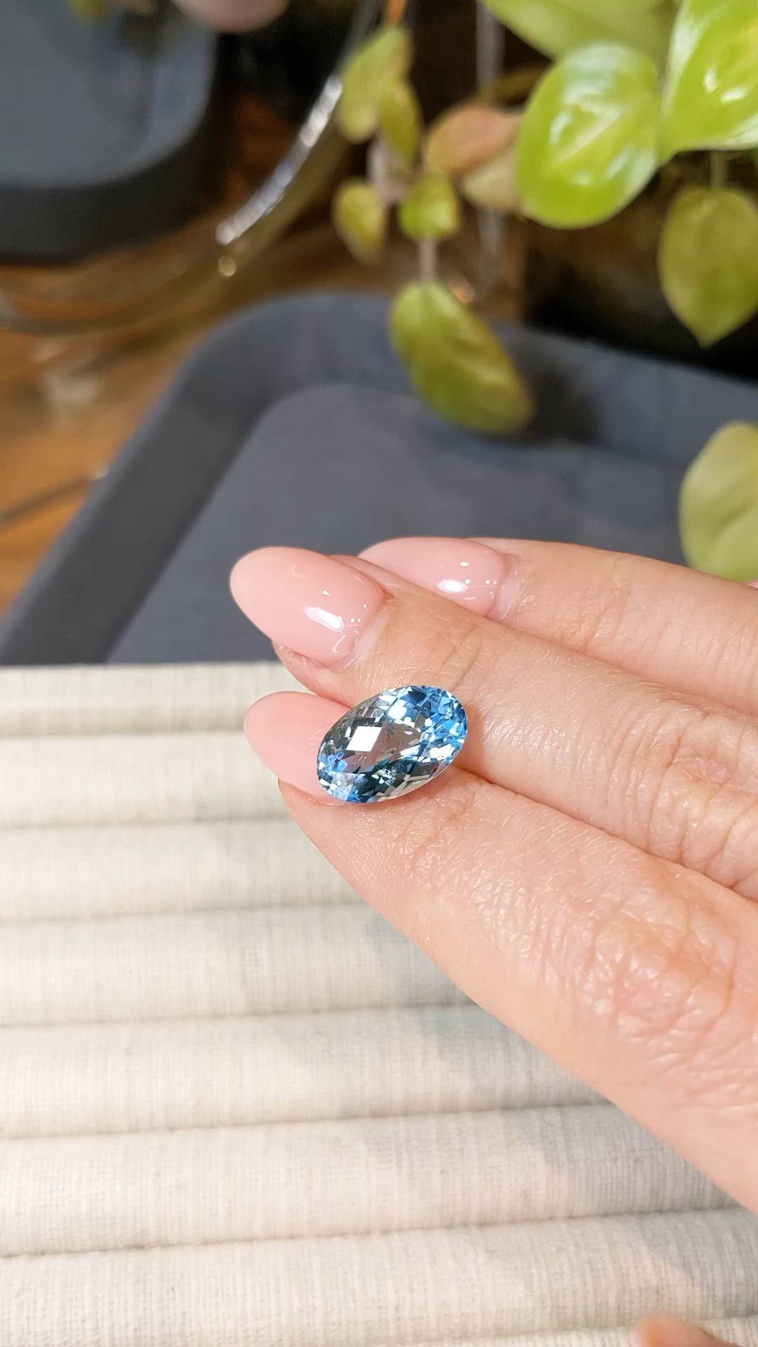 6.31 Ct. Swiss Blue Topaz from Brazil Size Video