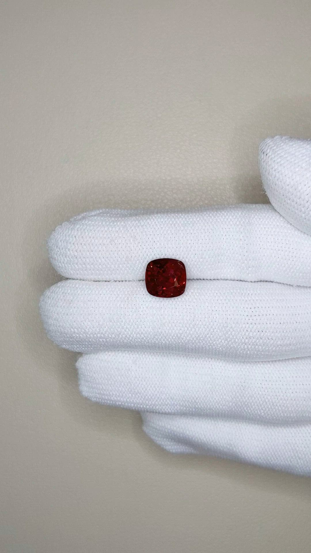3.10 Ct. Red Spinel from Burma (Myanmar) Size Video