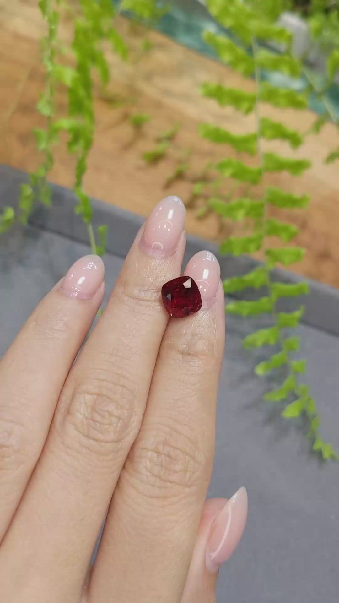 3.10 Ct. Red Spinel from Burma (Myanmar) Size Video