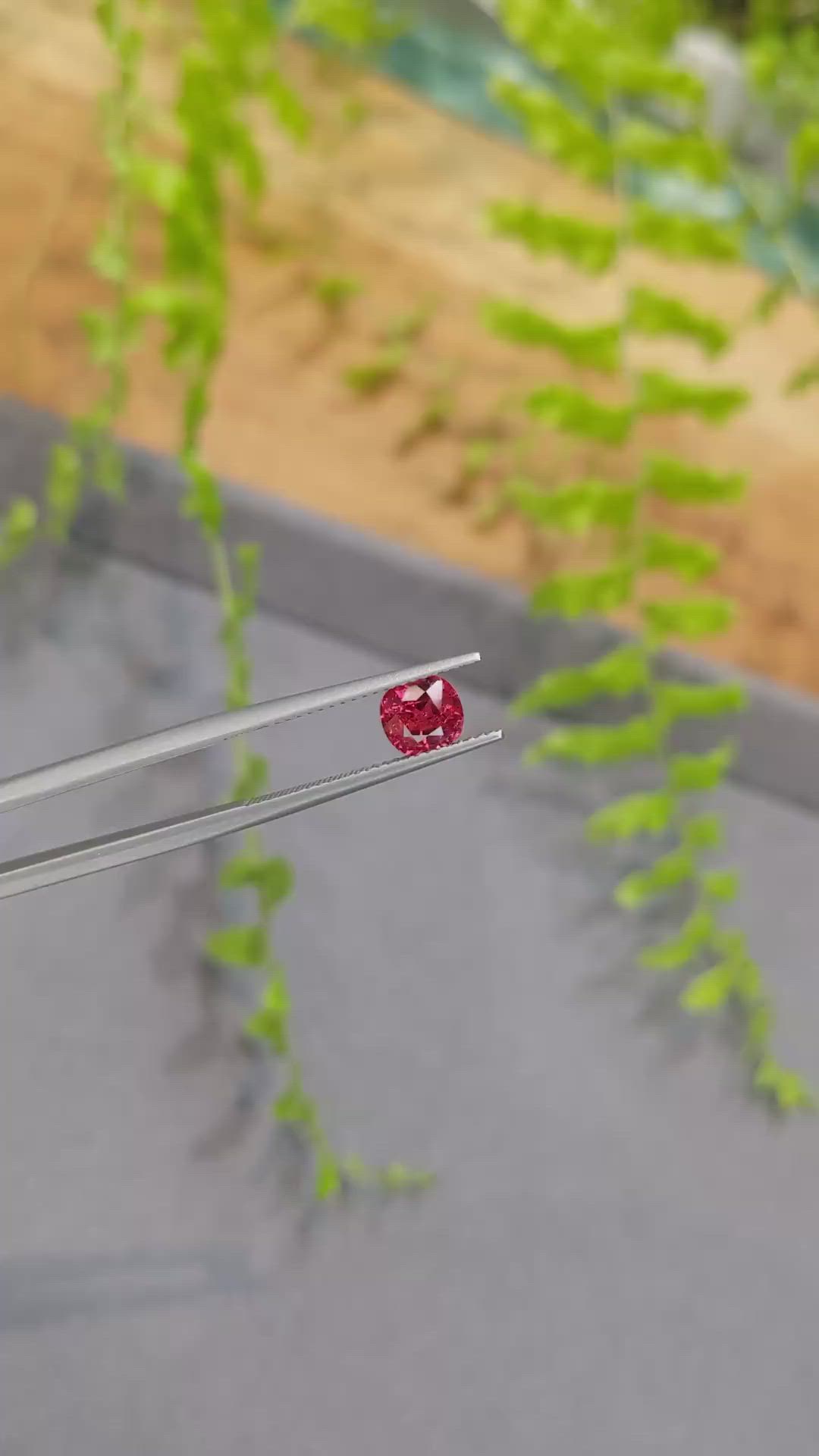1.29 Ct. Red Spinel from Burma (Myanmar) Size Video