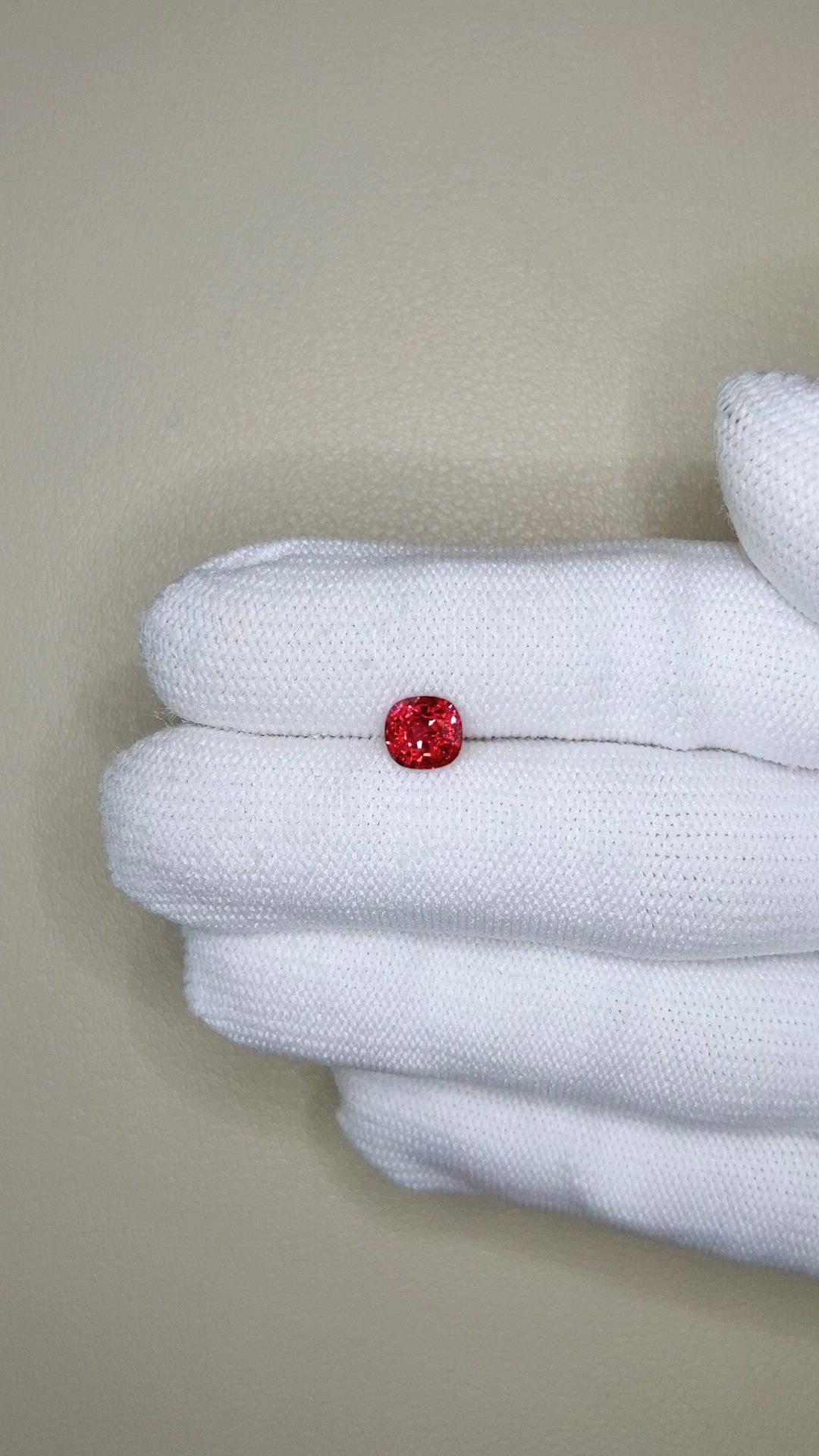 1.29 Ct. Red Spinel from Burma (Myanmar) Size Video