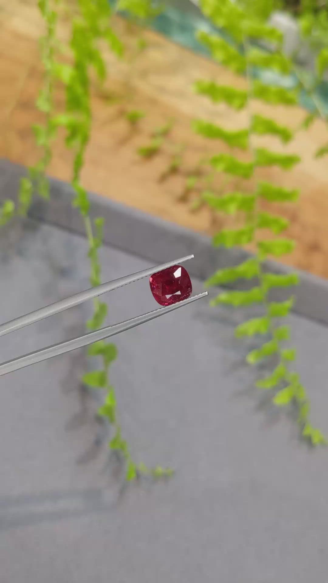 2.57 Ct. Purplish Red Spinel from Burma (Myanmar) Size Video