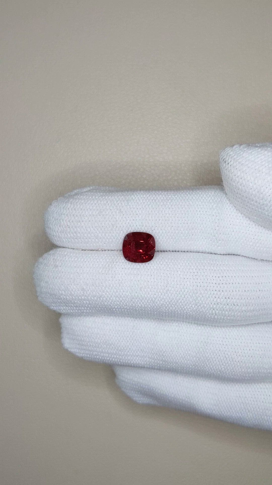 2.57 Ct. Purplish Red Spinel from Burma (Myanmar) Size Video