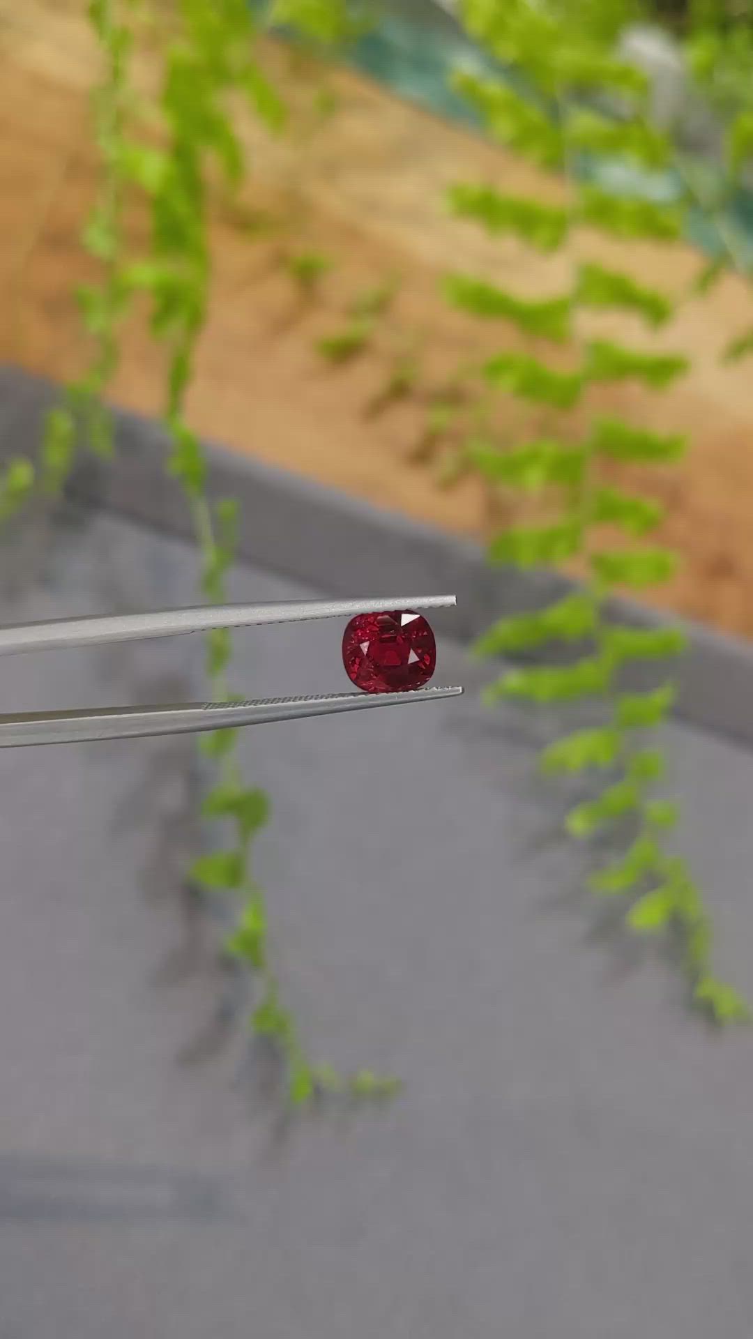 2.01 Ct. Red Spinel from Burma (Myanmar) Size Video